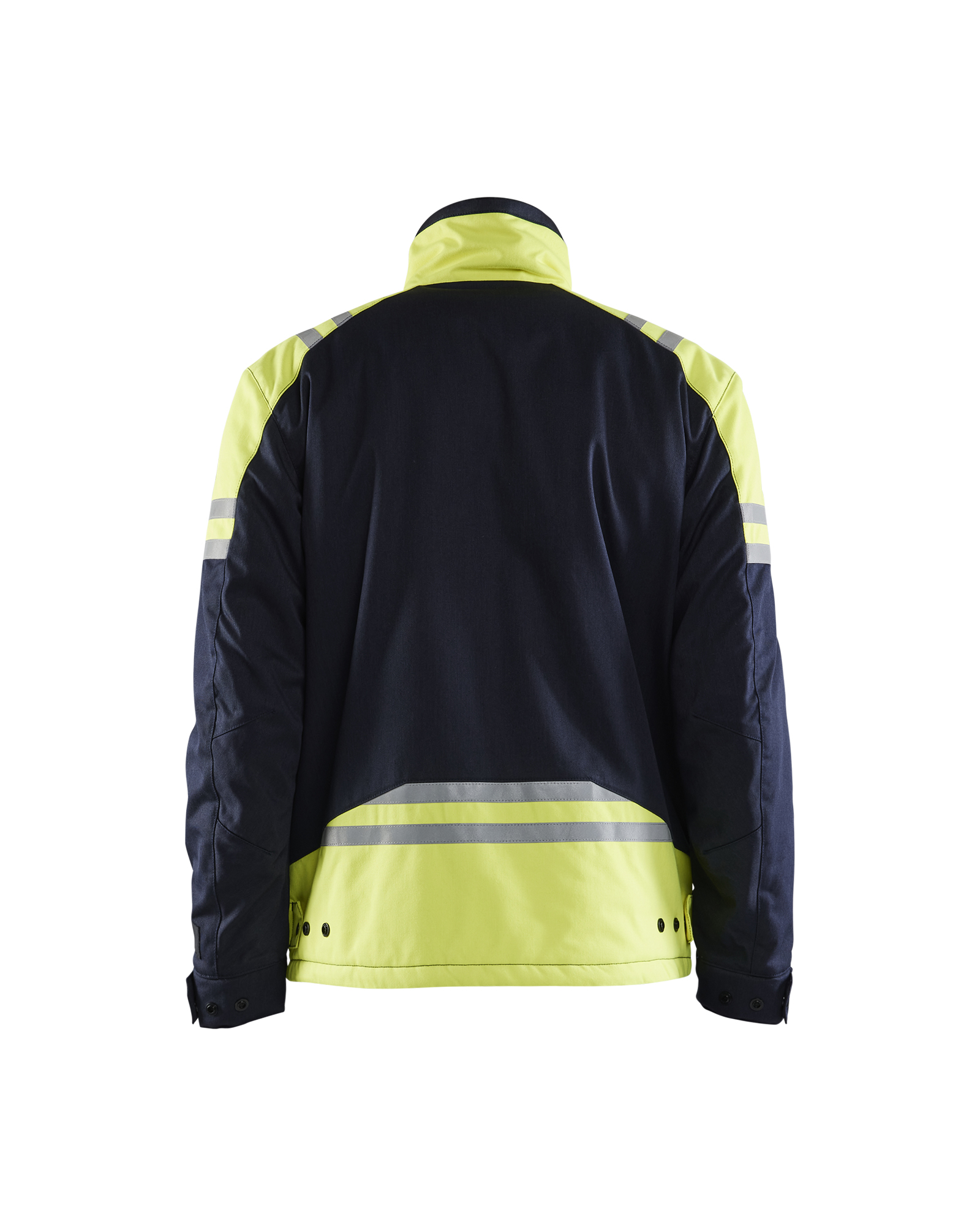 Blåkläder Winterjas Inherent Steel 4515 - Marine / High Vis Geel achterkant