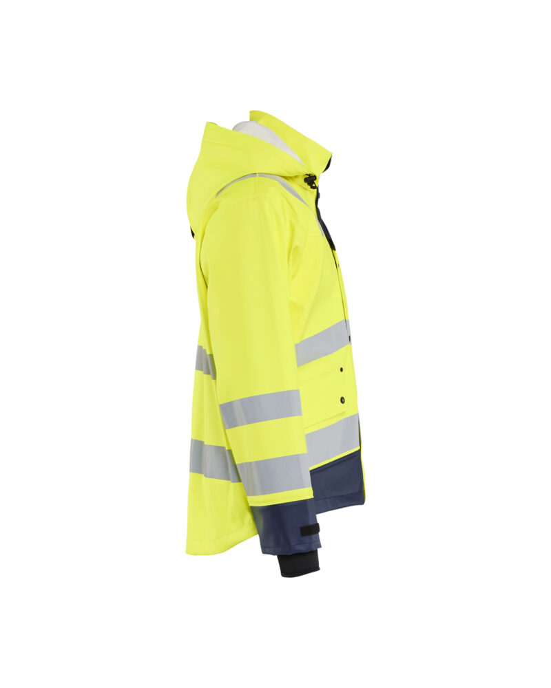Blåkläder Regenjas High Vis LEVEL 3 4327 - High Vis Geel/Marineblauw zijkant