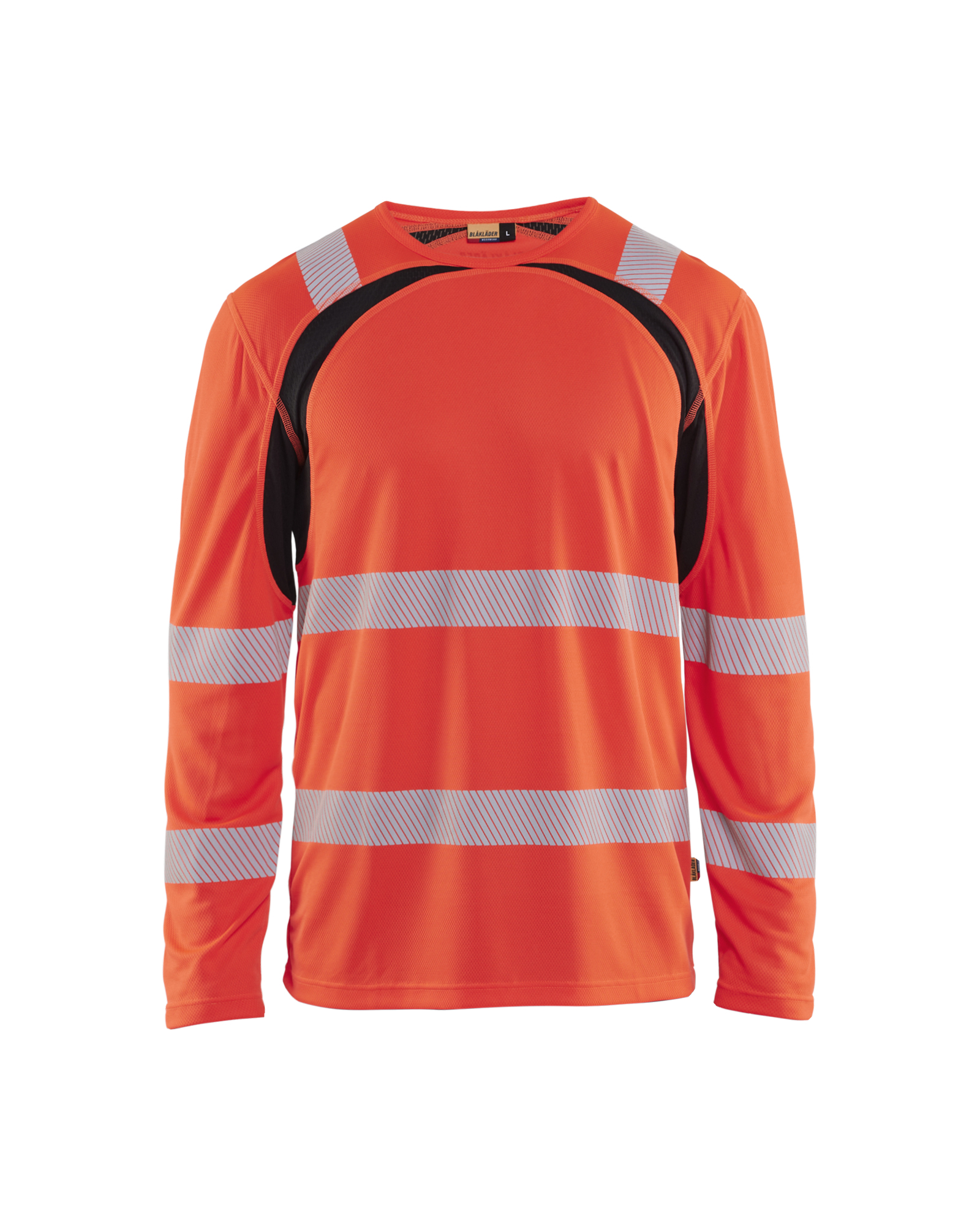 Blåkläder UV-T-shirt lange mouwen High Vis 3599 - High Vis Rood/Zwart voorkant