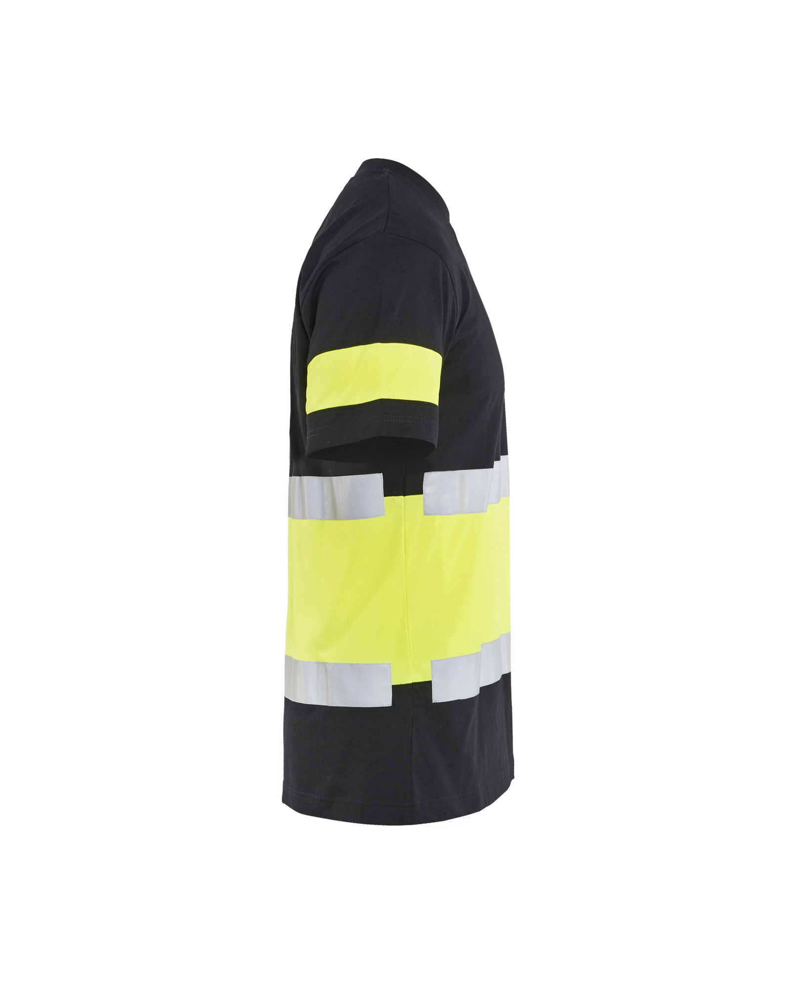 Blåkläder T-shirt High Vis 3387 - Zwart / High Vis Geel zijkant