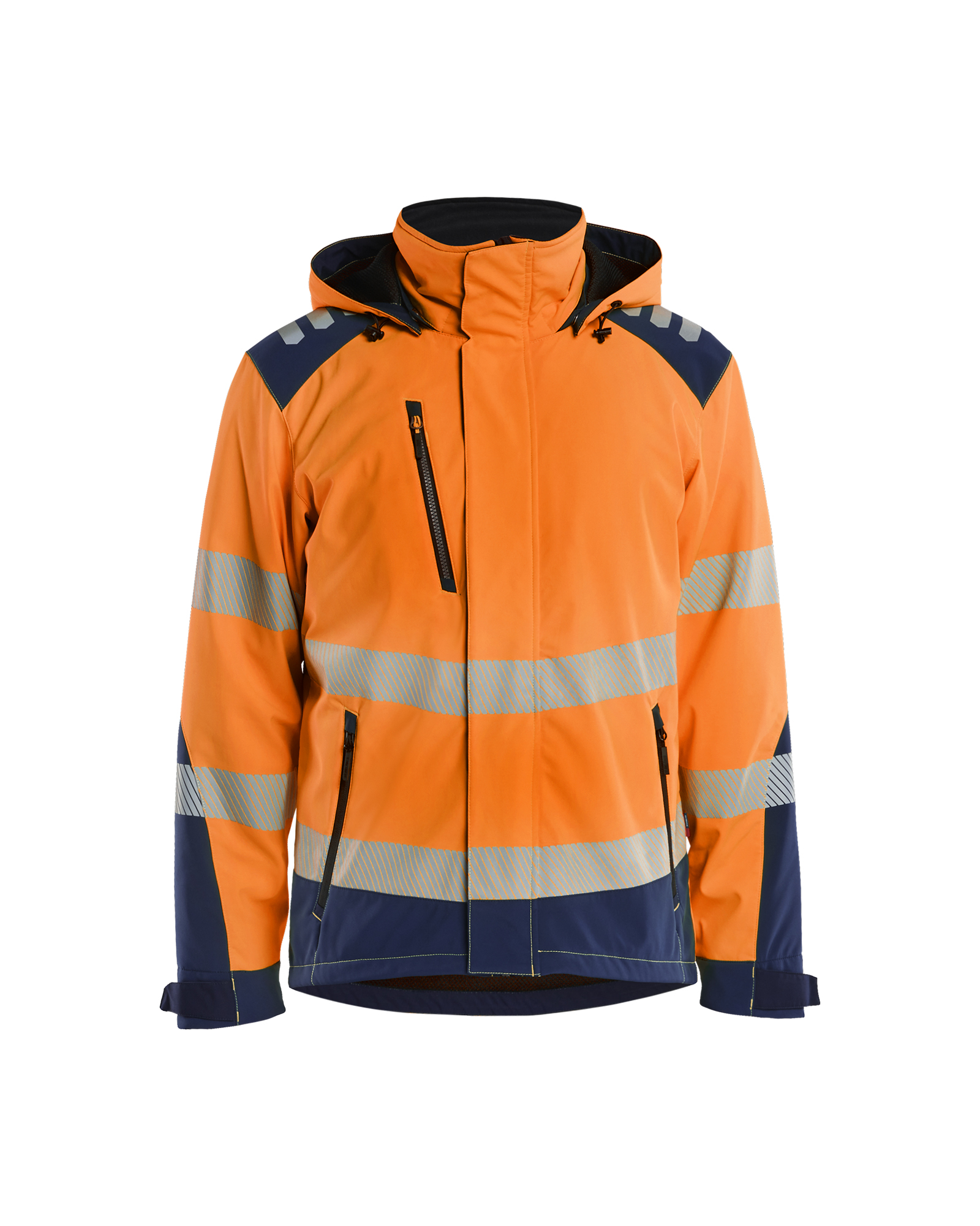 Blåkläder Softshell Winterjas High Vis 4400 - High Vis Oranje/Marineblauw voorkant