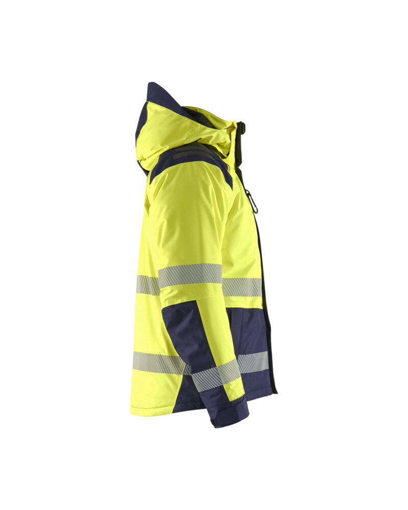 Blåkläder Winterjas High Vis 4455 - High Vis Geel/Marineblauw zijkant
