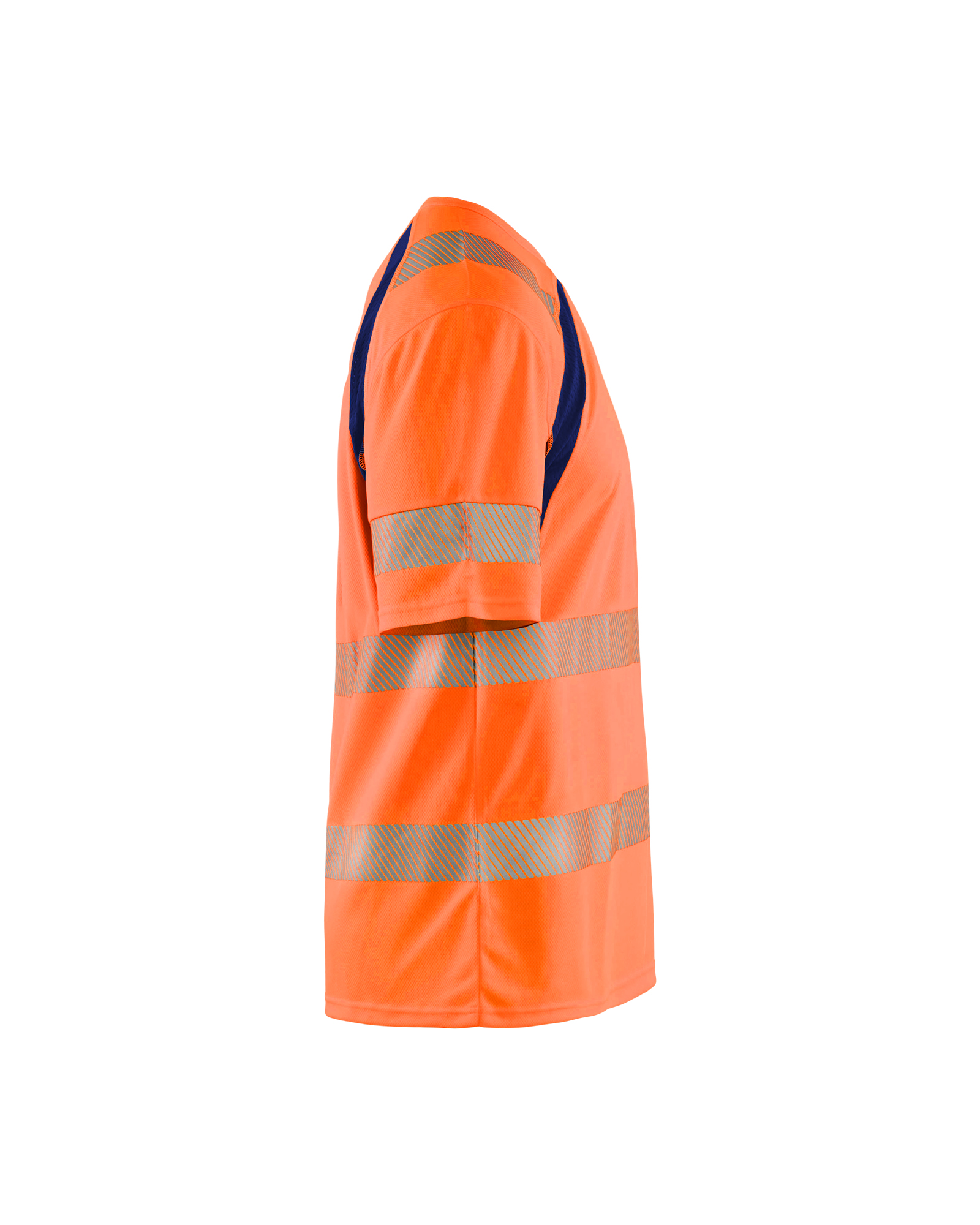 Blåkläder UV-T-shirt High Vis 3397 - High Vis Oranje/Marineblauw zijkant
