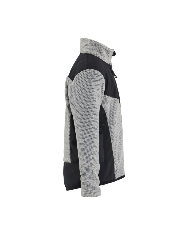 Blåkläder Kids Gebreid vest 5207 - Grijs mêlee/Zwart zijkant