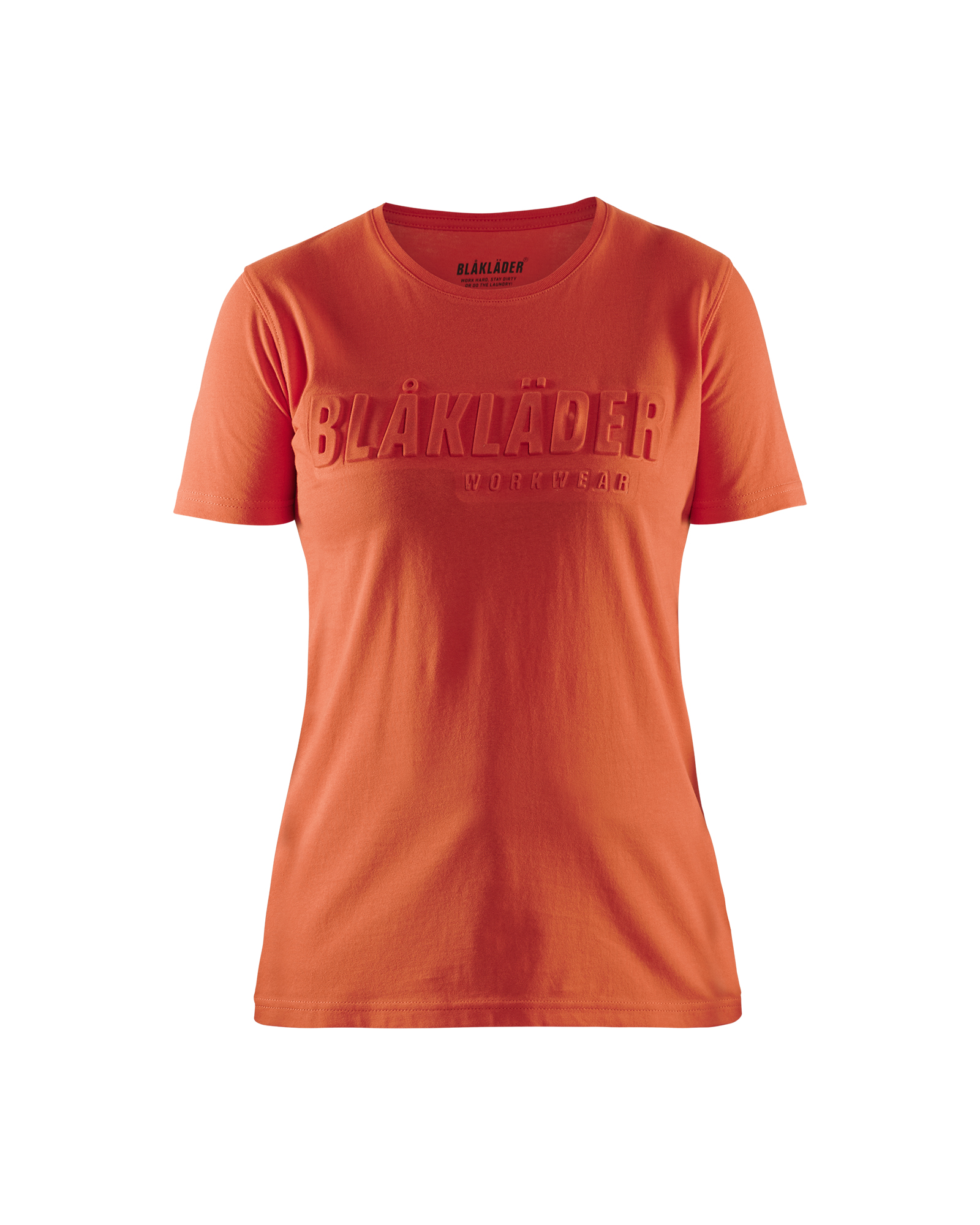 Blåkläder Dames T-shirt 3D 3431 - Oranjerood voorkant