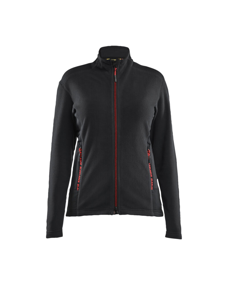 Blåkläder Dames Microfleecevest 4766 - Zwart/Rood voorkant