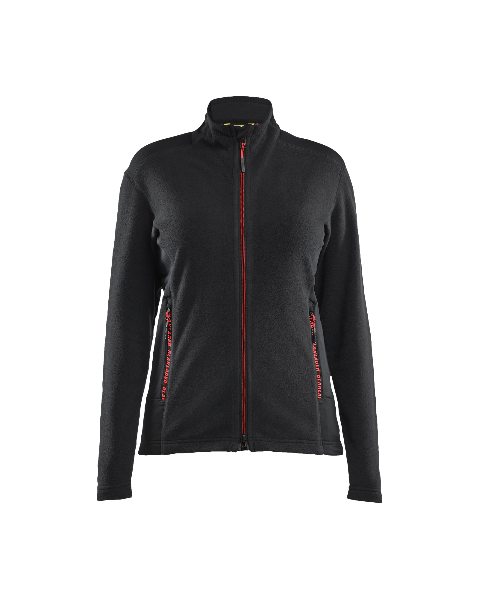Blåkläder Dames Microfleecevest 4766 - Zwart/Rood voorkant