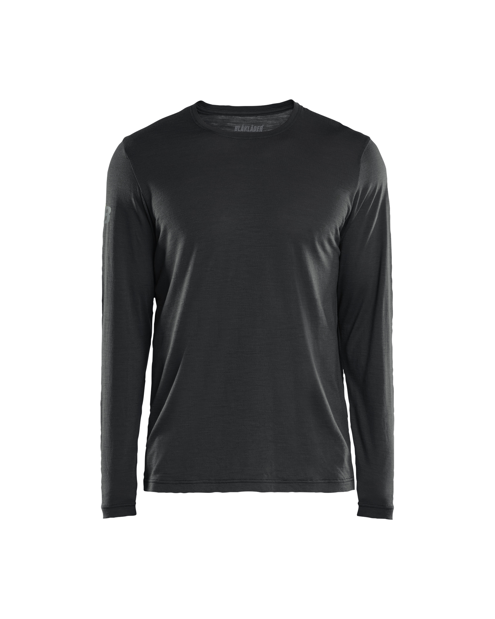 Blåkläder T-shirt lange mouwen merinowol 3538 - Zwart voorkant
