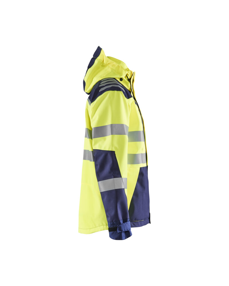 Blåkläder Shell jack High Vis 4496 - High Vis Geel/Marineblauw zijkant
