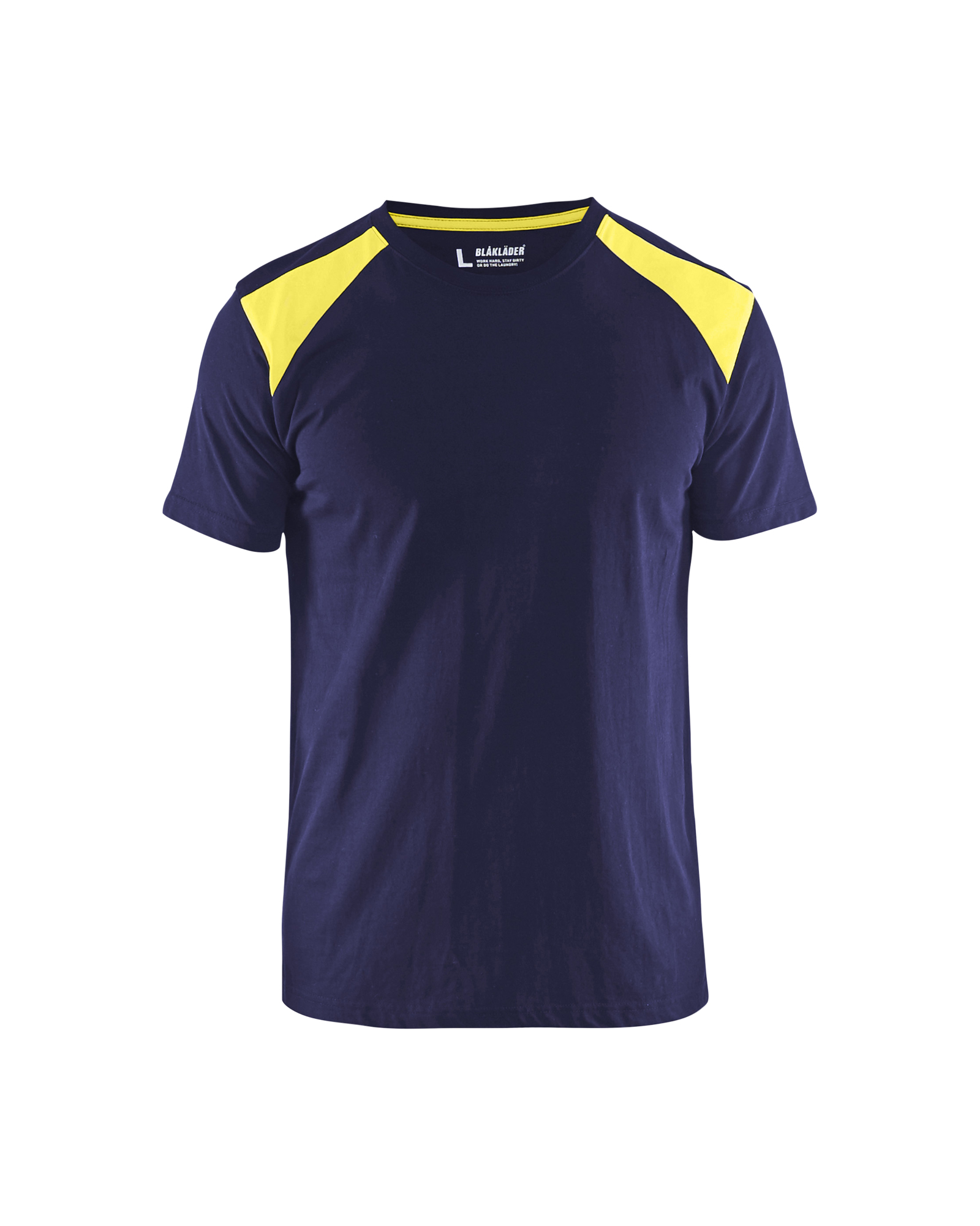 Blåkläder T-shirt 3379 - Marine / High Vis Geel voorkant