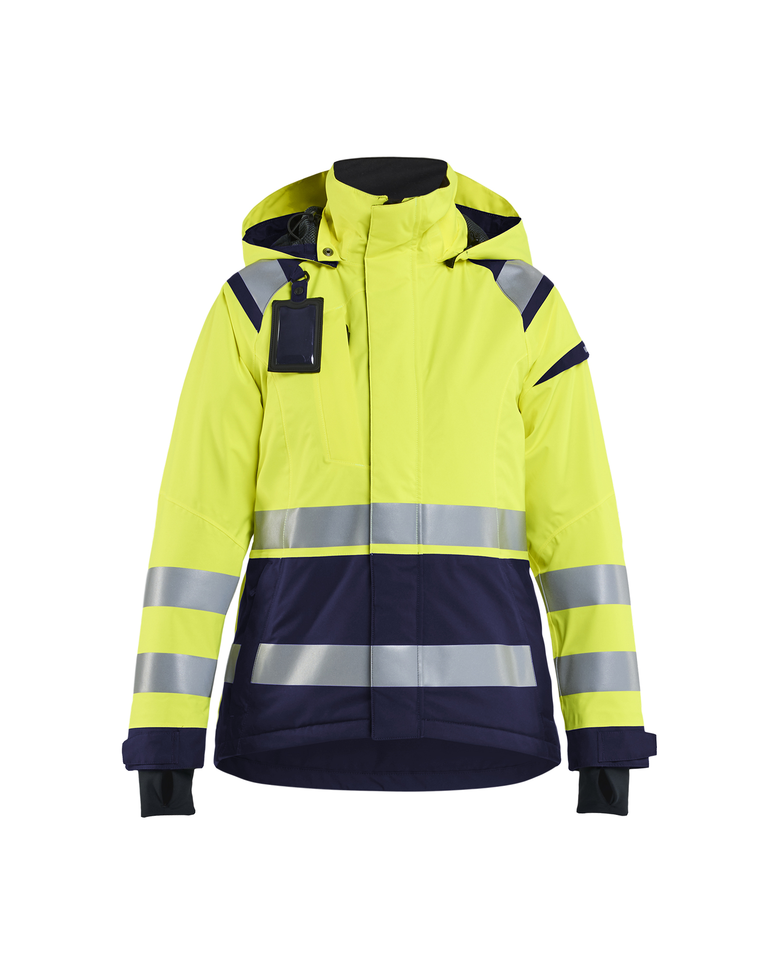 Blåkläder Dames Shell jack High Vis 4904 - High Vis Geel/Marineblauw voorkant