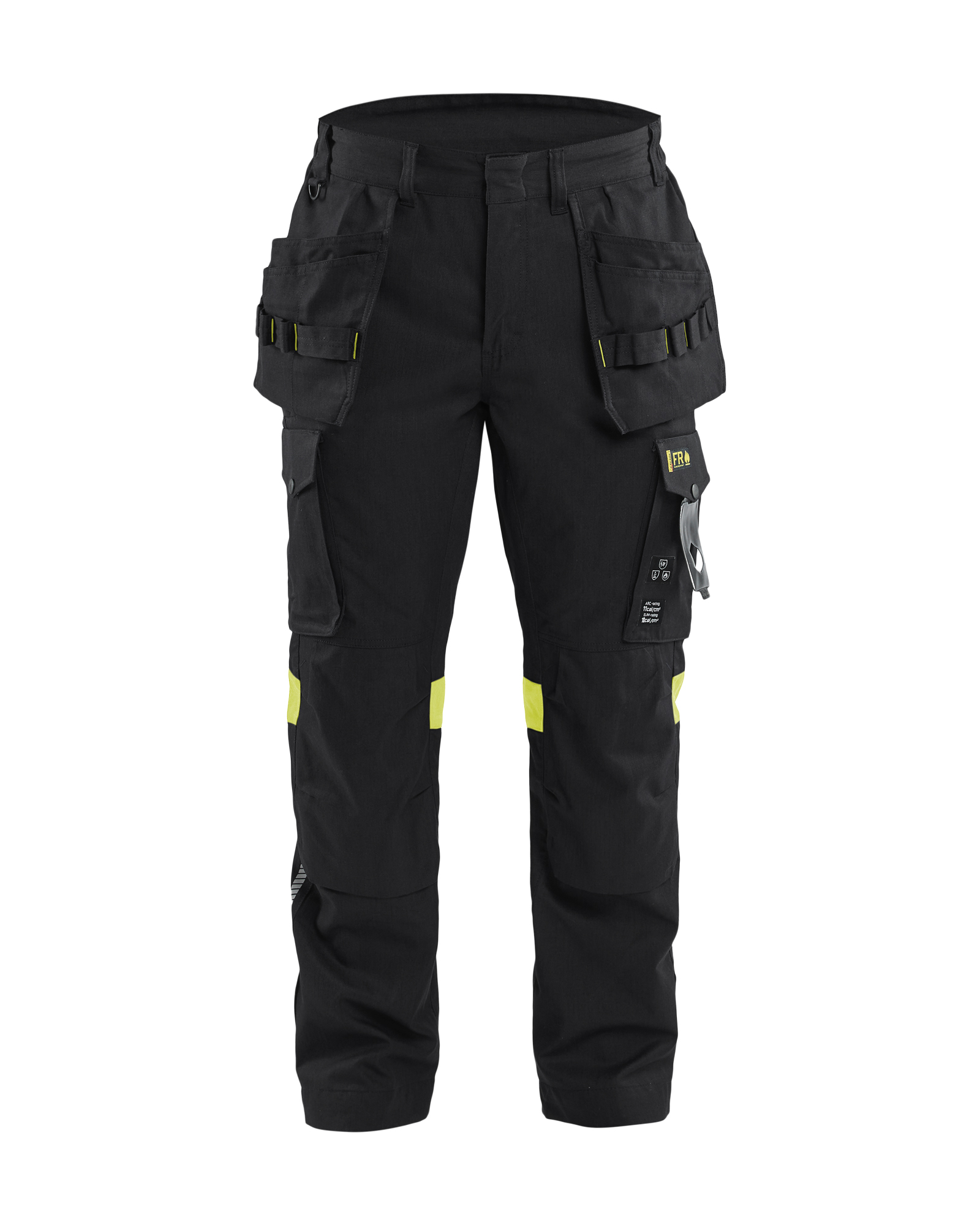 Blåkläder Multinorm werkbroek met gereedschapszakken inherent 1418 - kleur Zwart/High Vis Geel