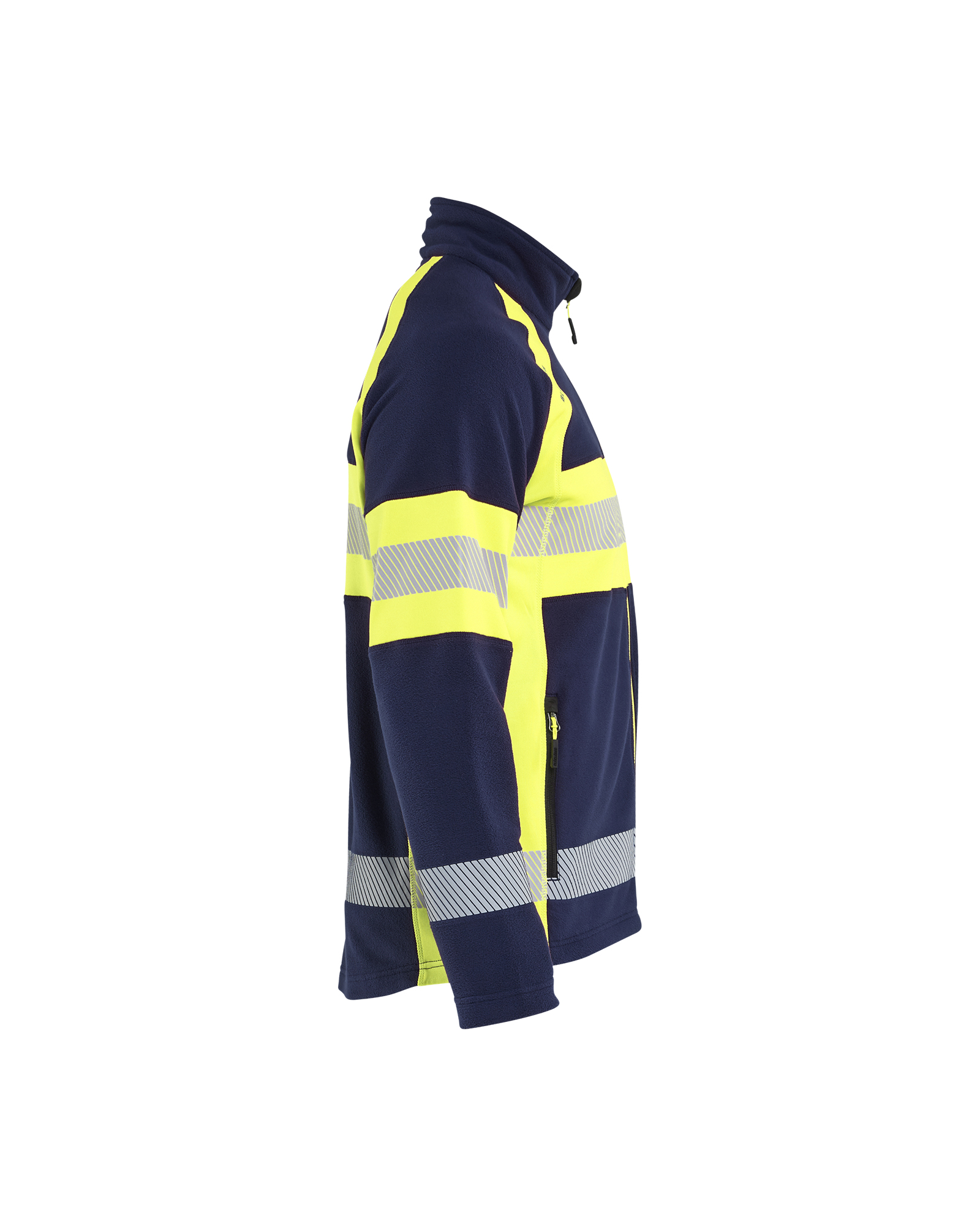 Blåkläder Microfleecevest High Vis 4713 - Marine / High Vis Geel zijkant