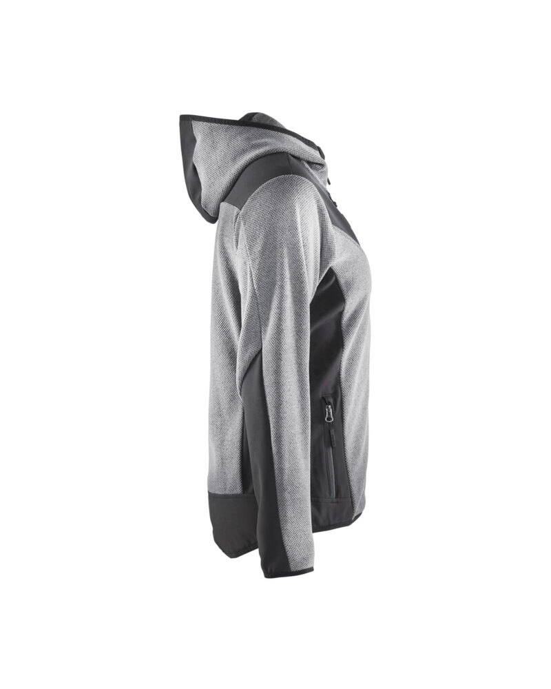 Blåkläder Dames Gebreid jack met softshell 5941 - Grijs mêlee/Zwart zijkant