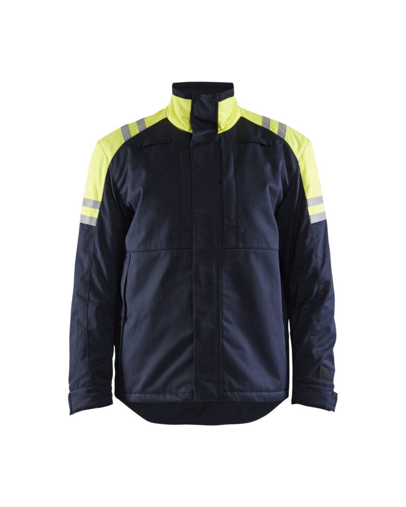 Blåkläder Winterjas Inherent Steel 4515 - Marine / High Vis Geel voorkant