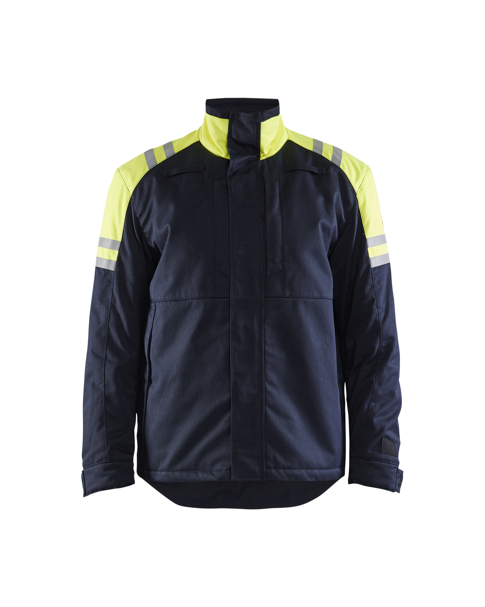 Blåkläder Winterjas Inherent Steel 4515 - Marine / High Vis Geel voorkant