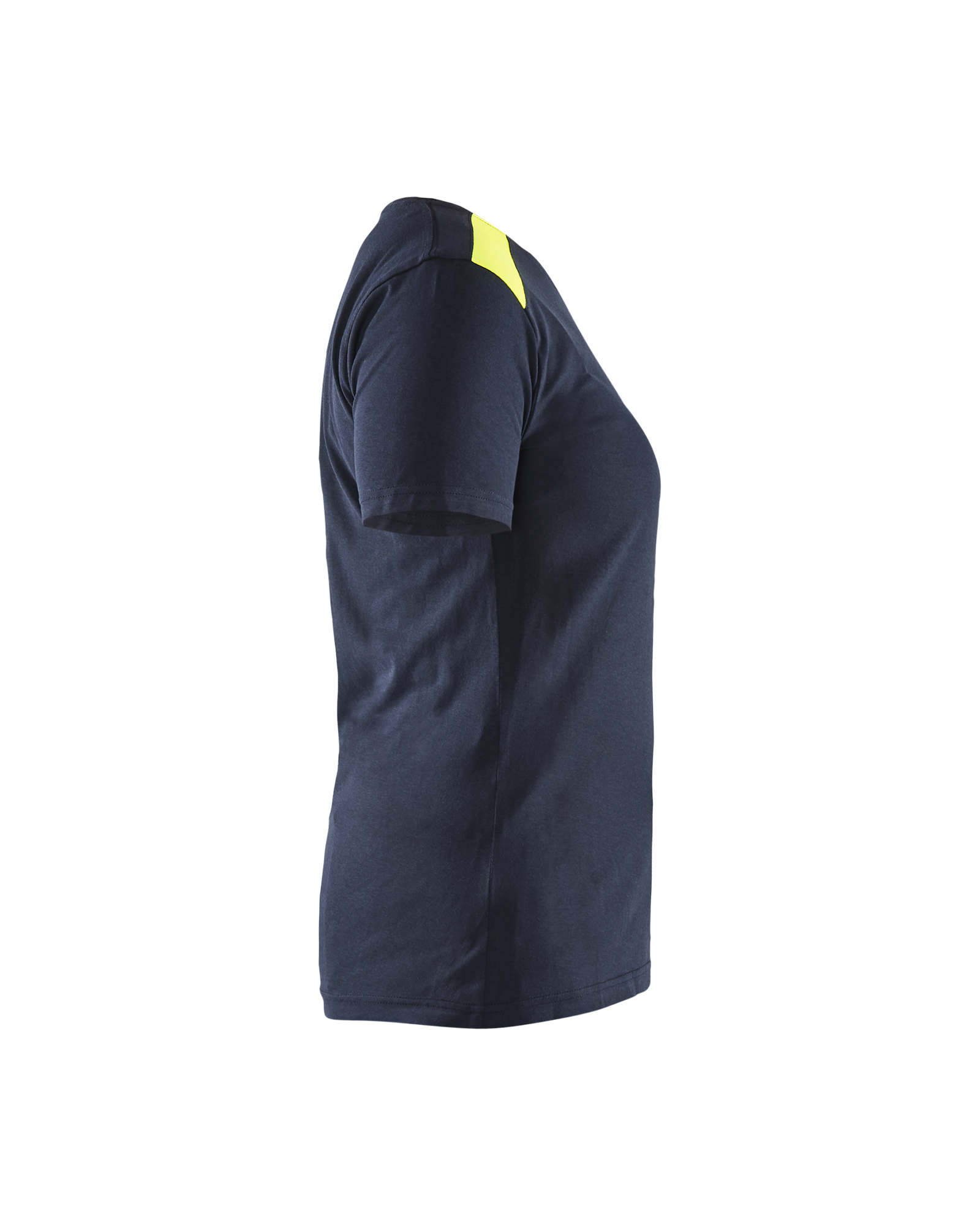 Blåkläder Dames T-shirt bi-colour 3479 - Donker marineblauw / High Vis Geel zijkant
