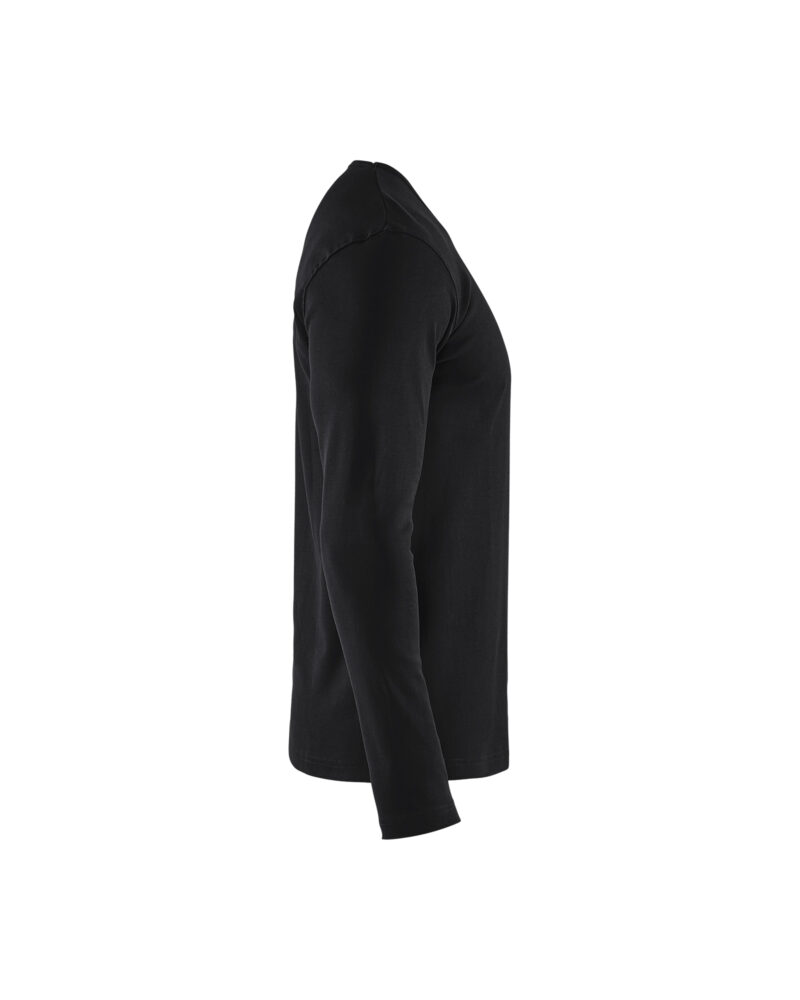 Blåkläder T-shirt lange mouwen katoen 3314 - Zwart zijkant