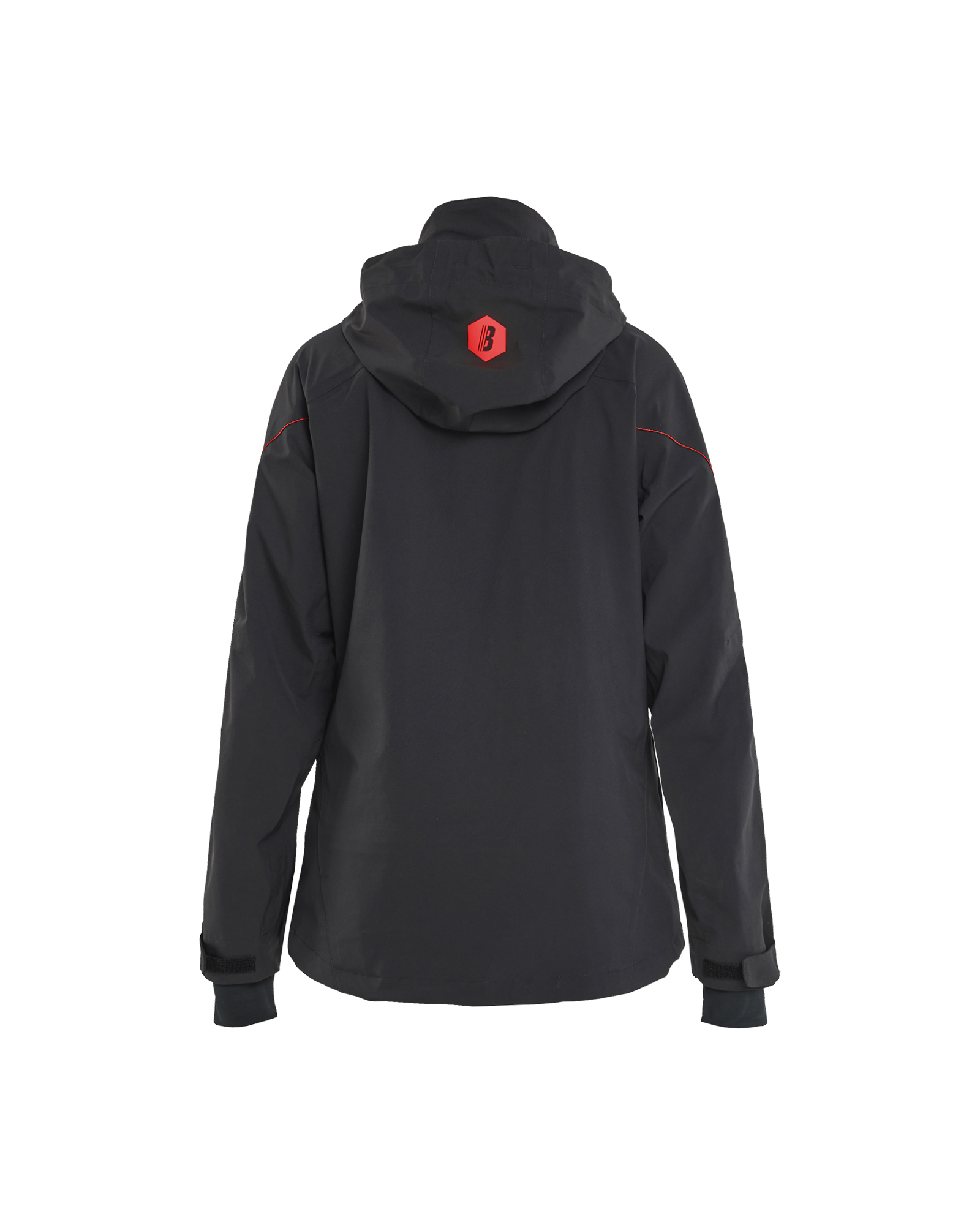 Blåkläder Dames Shell Jack Stretch 4403 - Zwart/Rood achterkant