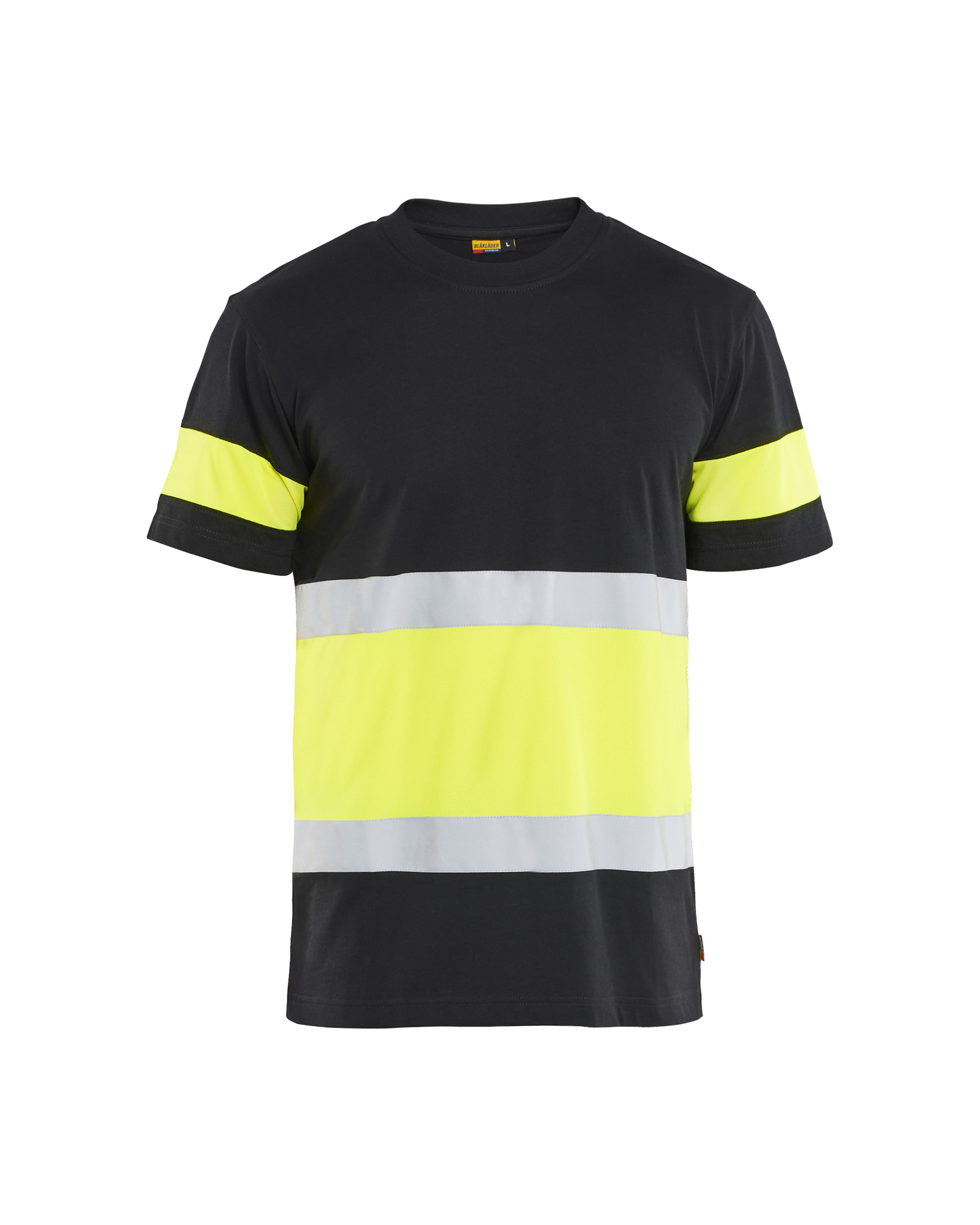 Blåkläder T-shirt High Vis 3387 - Zwart / High Vis Geel voorkant