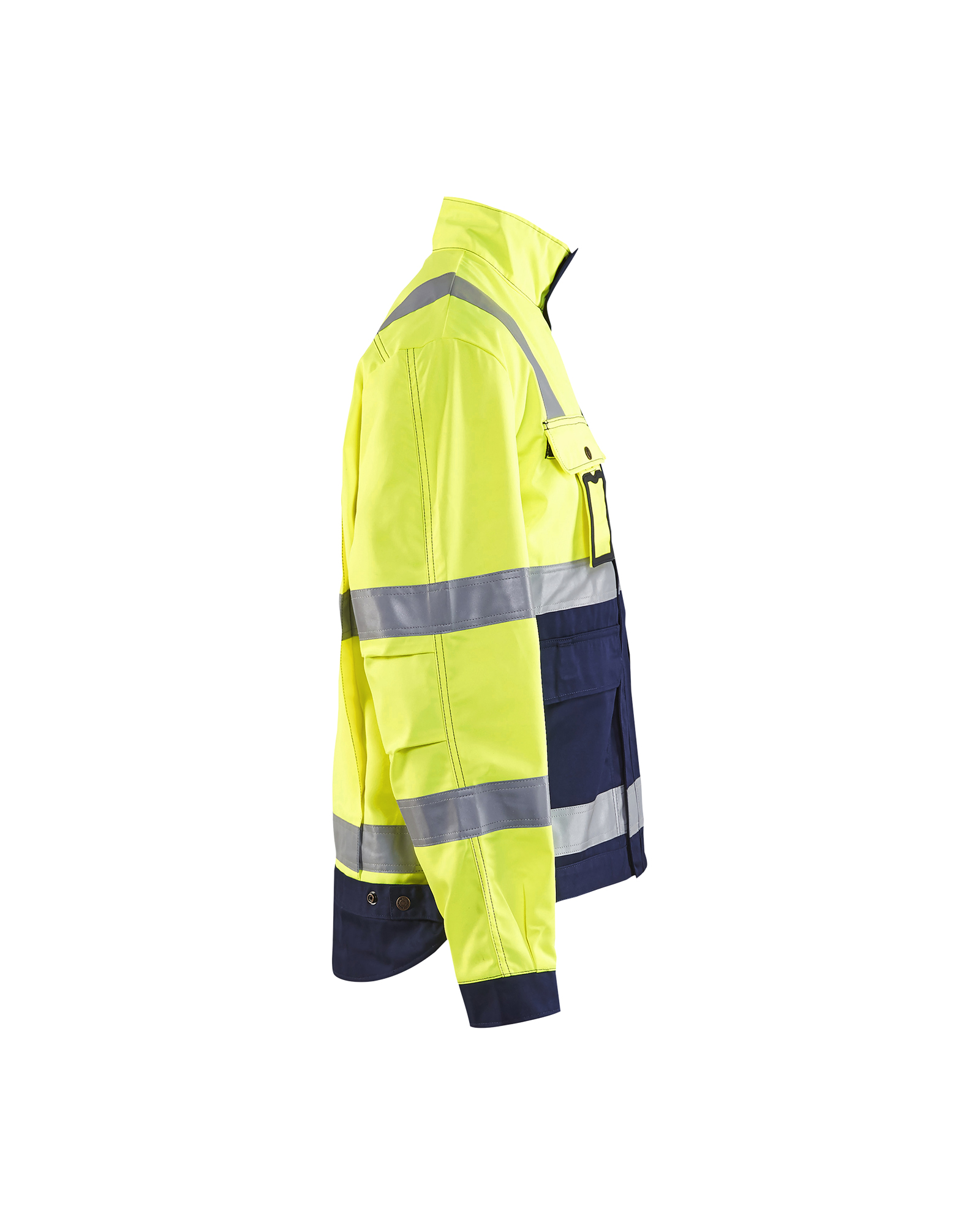 Blåkläder Jack ongevoerd High Vis 4023 - High Vis Geel/Marineblauw zijkant