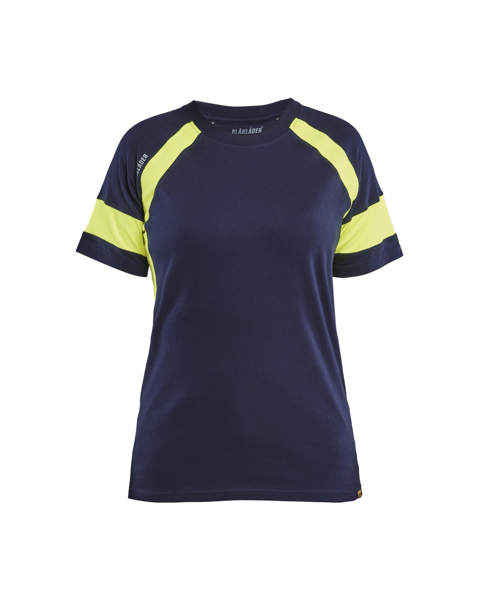 Blåkläder Dames T-shirt Visible 3524 - Marine / High Vis Geel voorkant