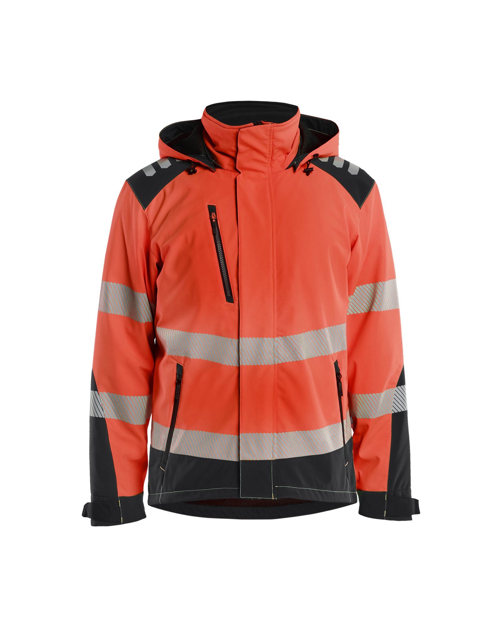 Blåkläder Softshell Winterjas High Vis 4400 - High Vis Rood/Zwart voorkant