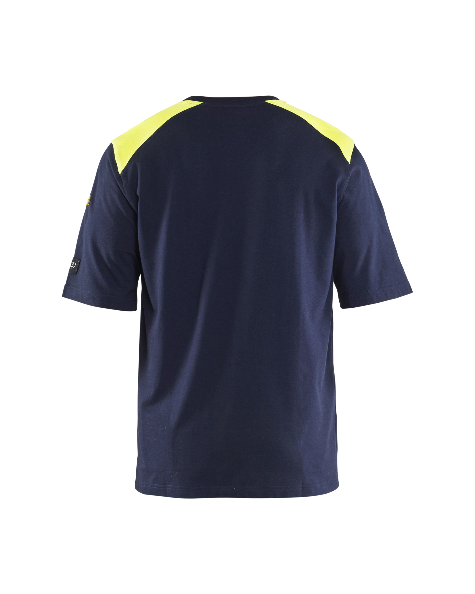 Blåkläder Vlamvertragend T-shirt Inherent 3476 - Marine / High Vis Geel achterkant