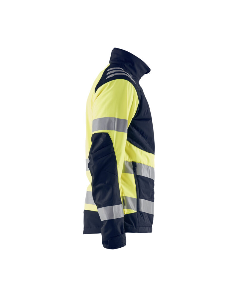 Blåkläder Softshell jack High Vis 4497 - Marine / High Vis Geel zijkant