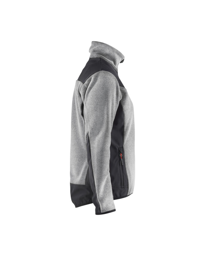 Blåkläder Dames gebreid vest met softshell 5943 - Grijs mêlee/Zwart zijkant