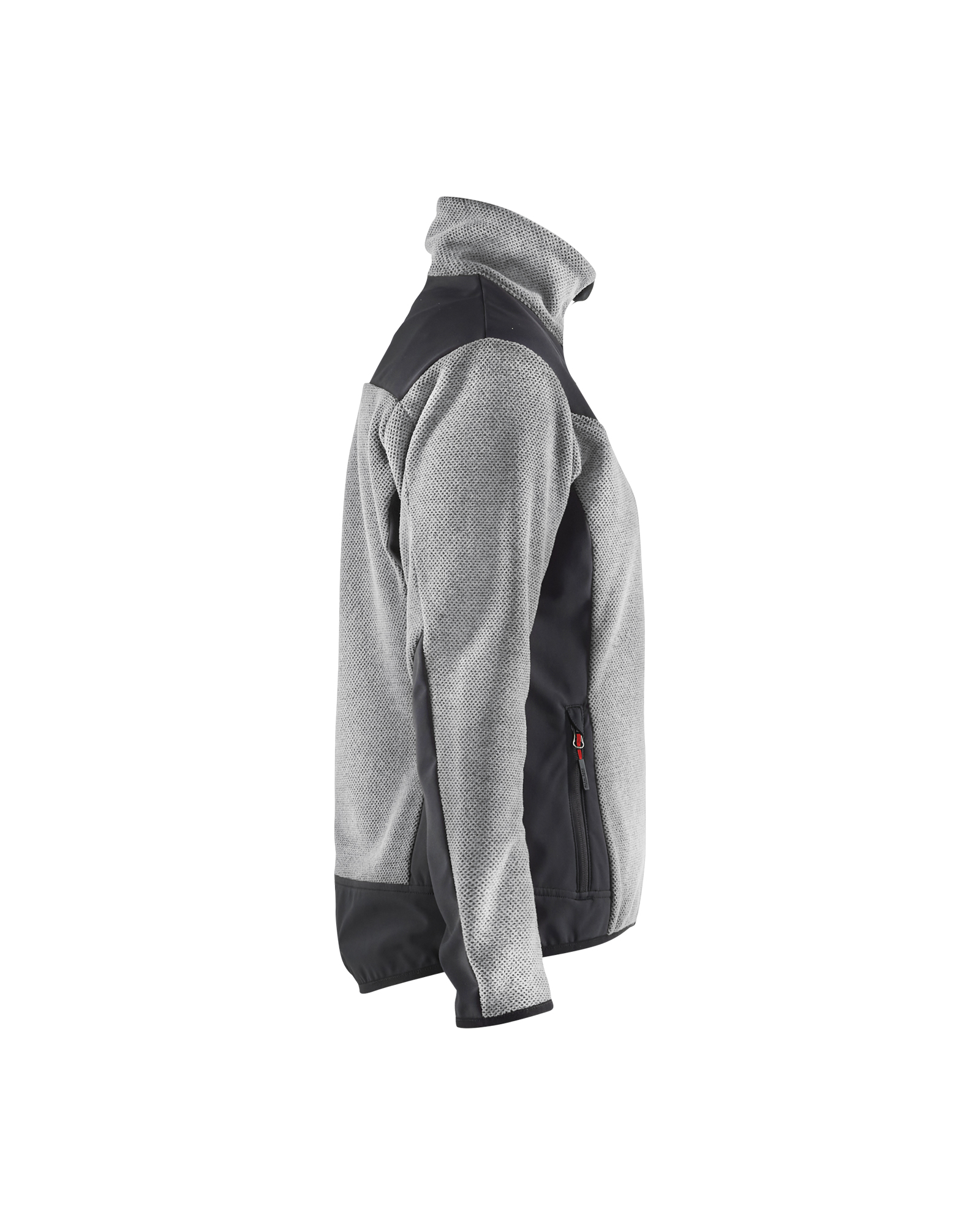Blåkläder Dames gebreid vest met softshell 5943 - Grijs mêlee/Zwart zijkant