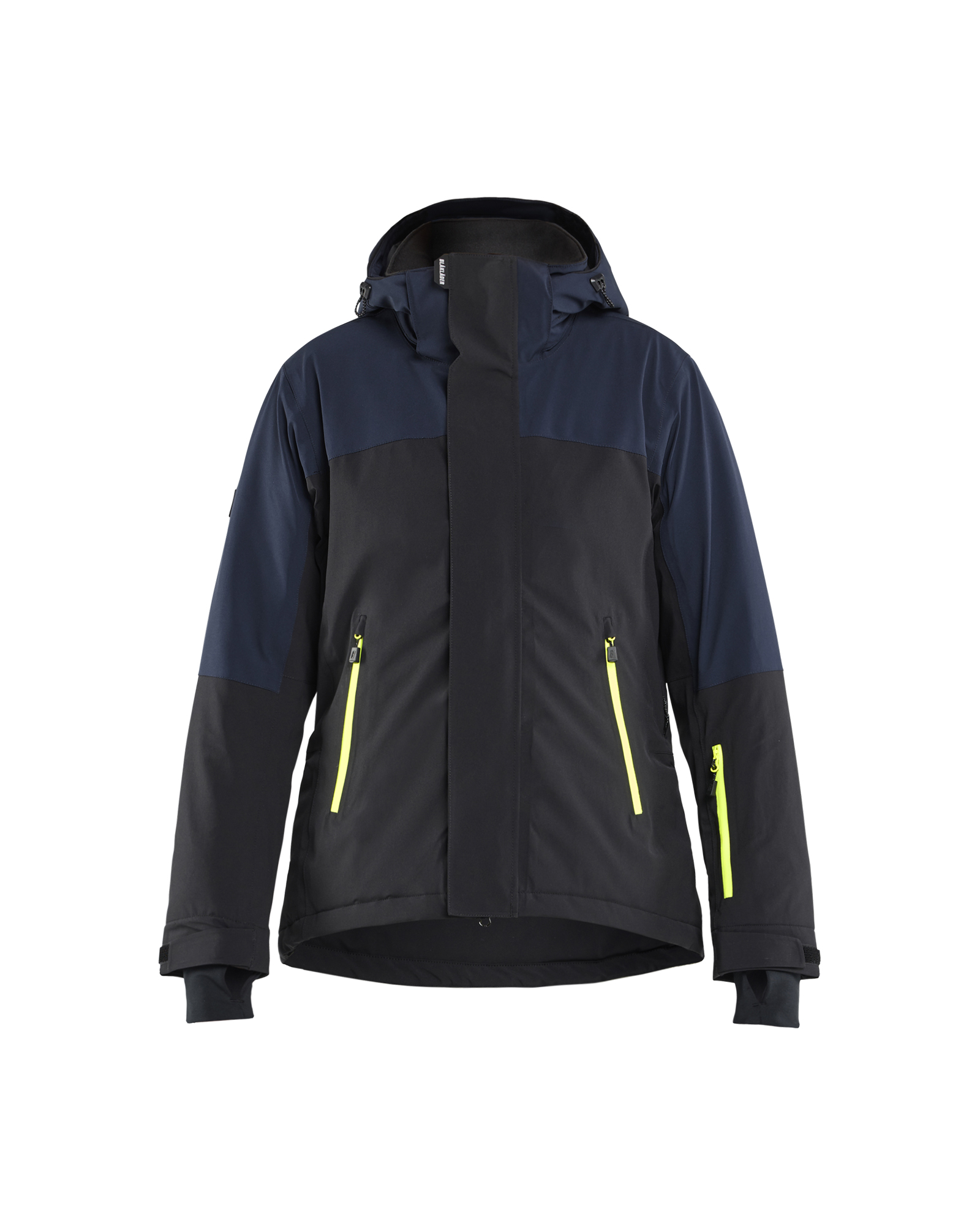 Blåkläder STRIKER Dames Winterjas Stretch 4707 - Donker marineblauw / High Vis Geel voorkant