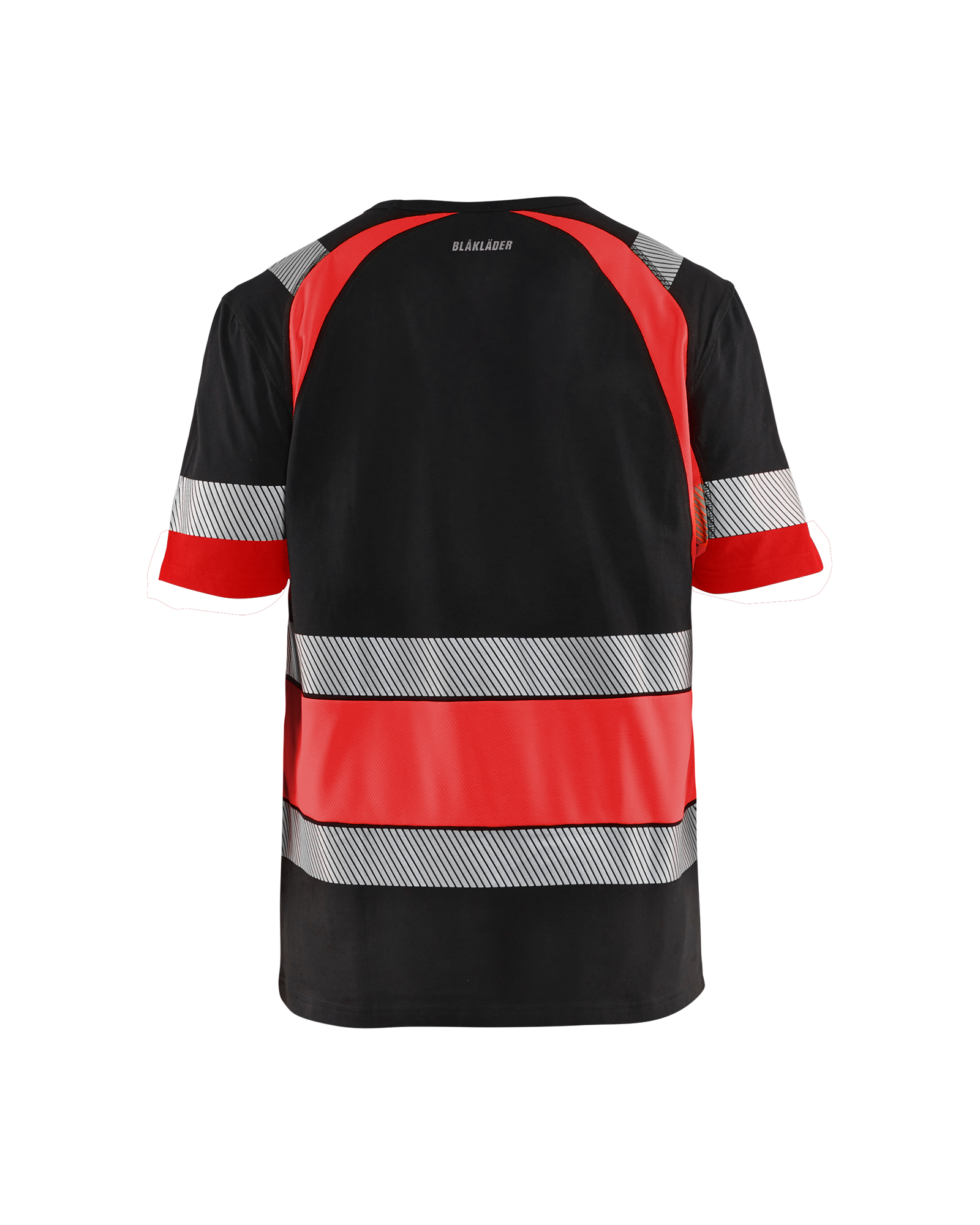Blåkläder T-shirt High Vis 3421 - Zwart / High Vis Rood achterkant