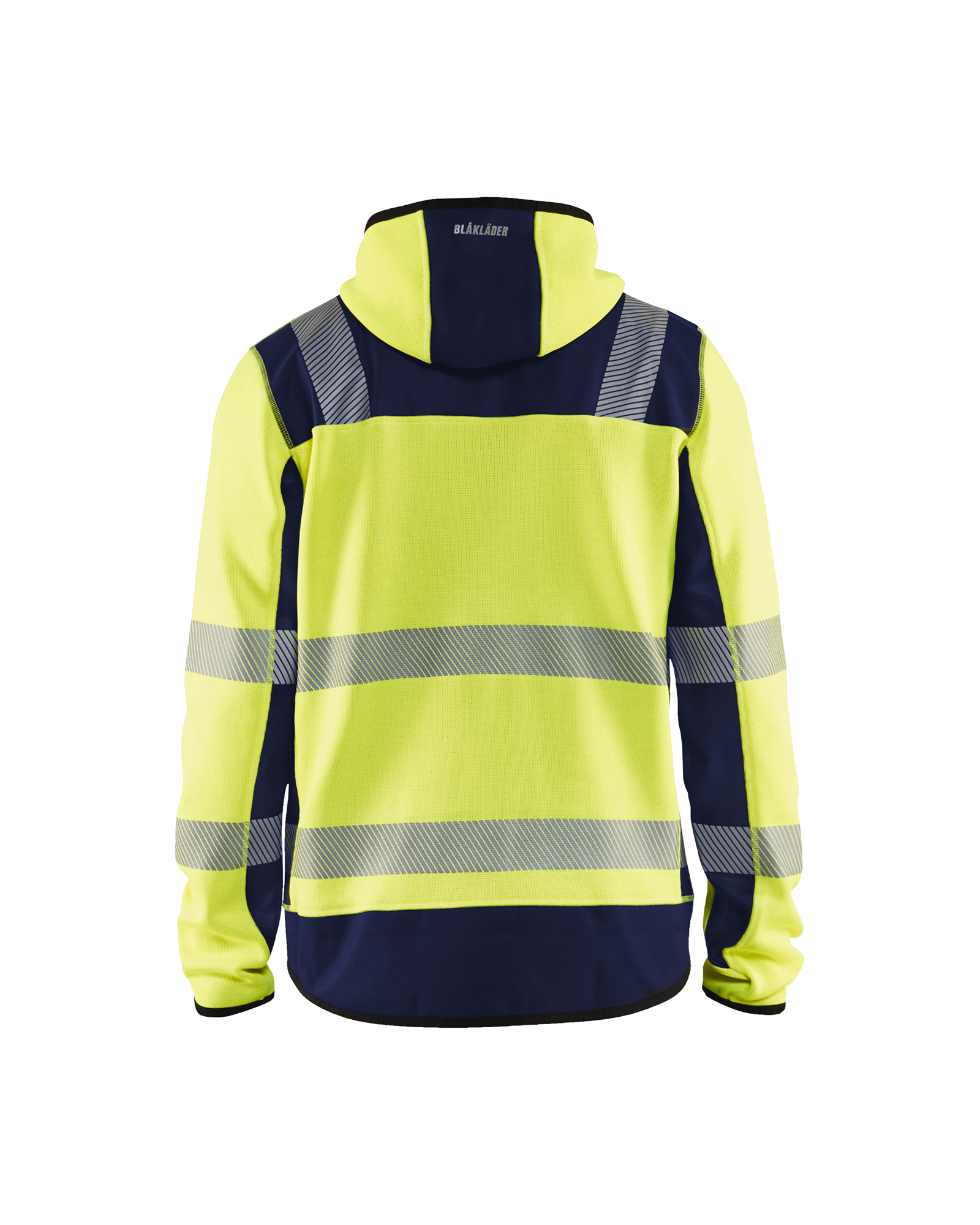 Blåkläder Gebreid vest met capuchon High Vis 4923 - High Vis Geel/Marineblauw achterkant