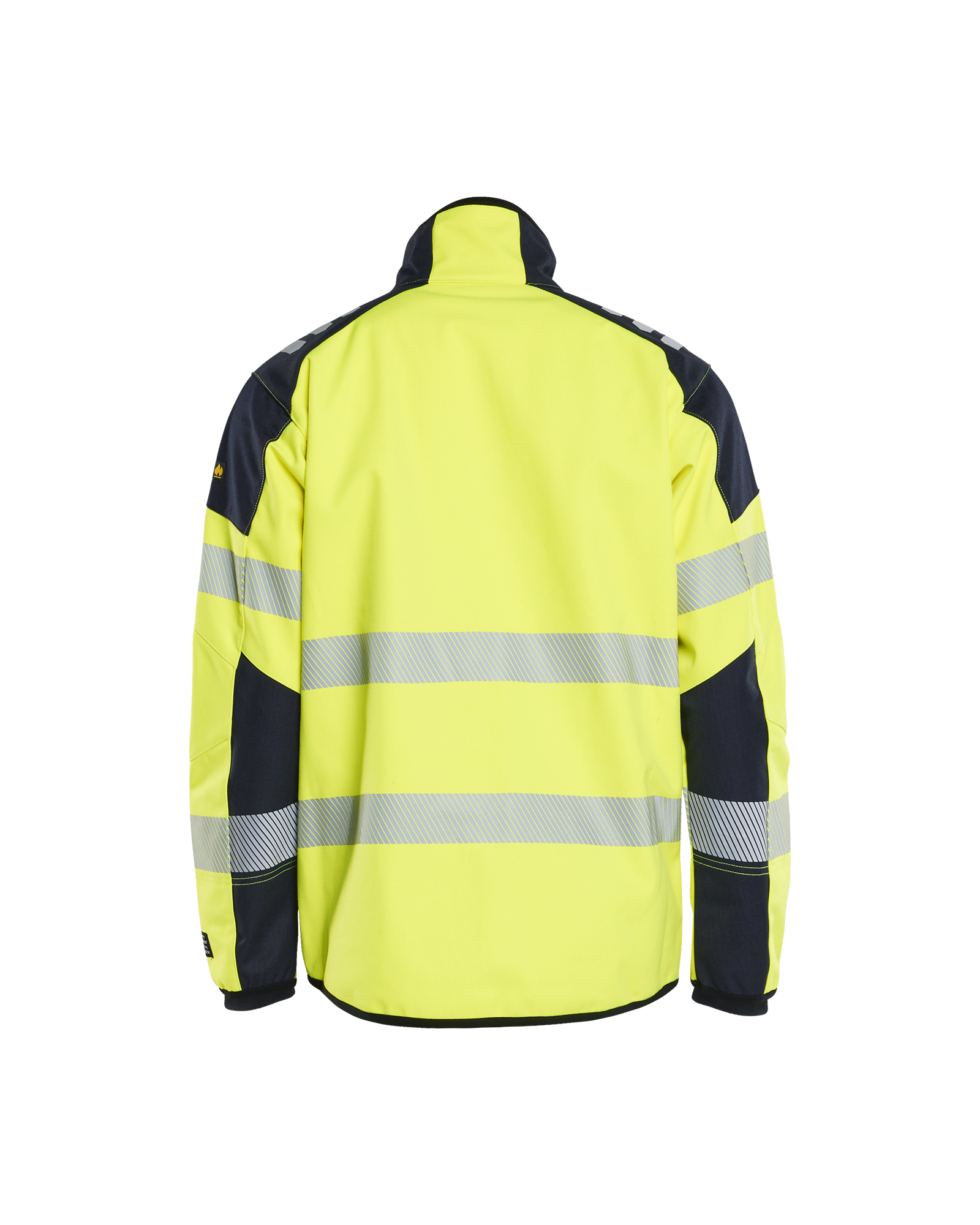 Blåkläder APC 2 Multinorm softshell jack inherent 4948 - High Vis Geel/Marineblauw achterkant