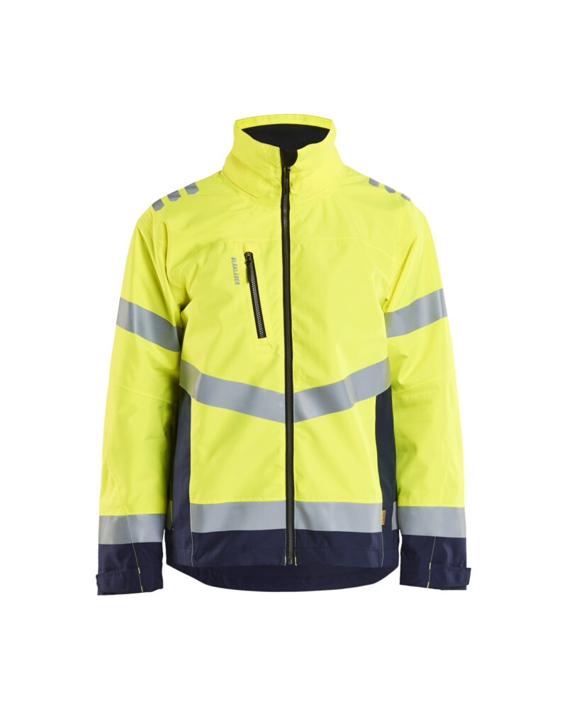 Blåkläder Shell Jack High Vis 4760 - High Vis Geel/Marineblauw voorkant