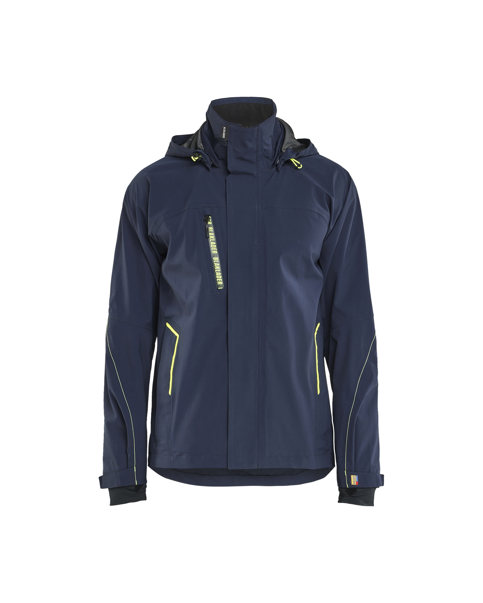 Blåkläder Shell Jack Stretch 4483 - Donker marineblauw / High Vis Geel voorkant