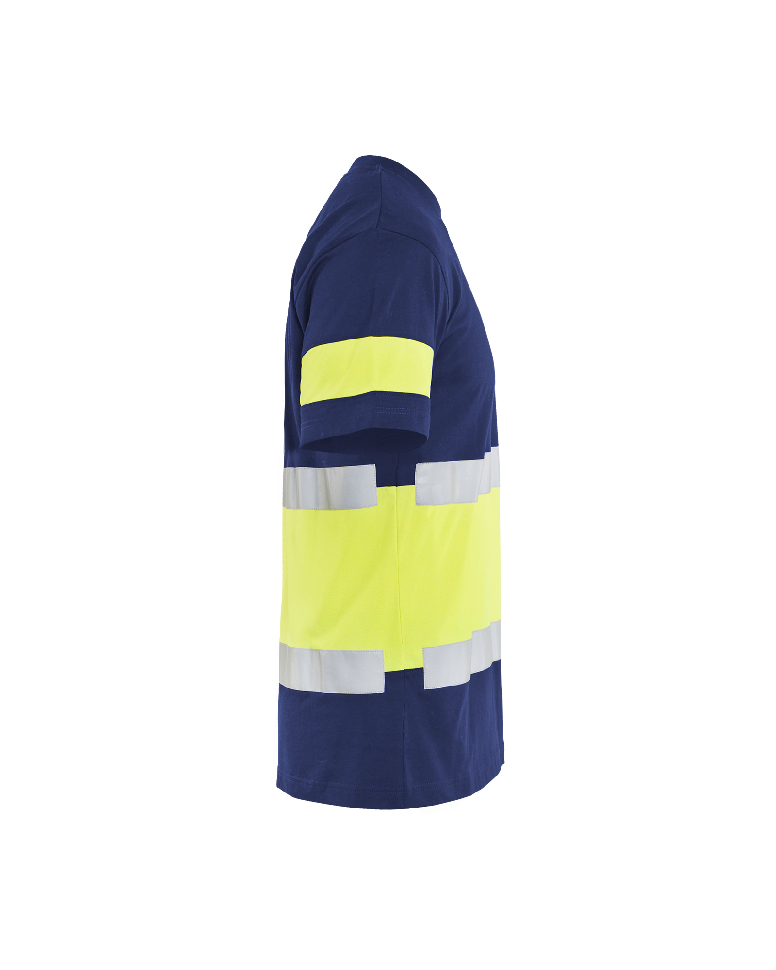 Blåkläder T-shirt High Vis 3387 - Marine / High Vis Geel zijkant