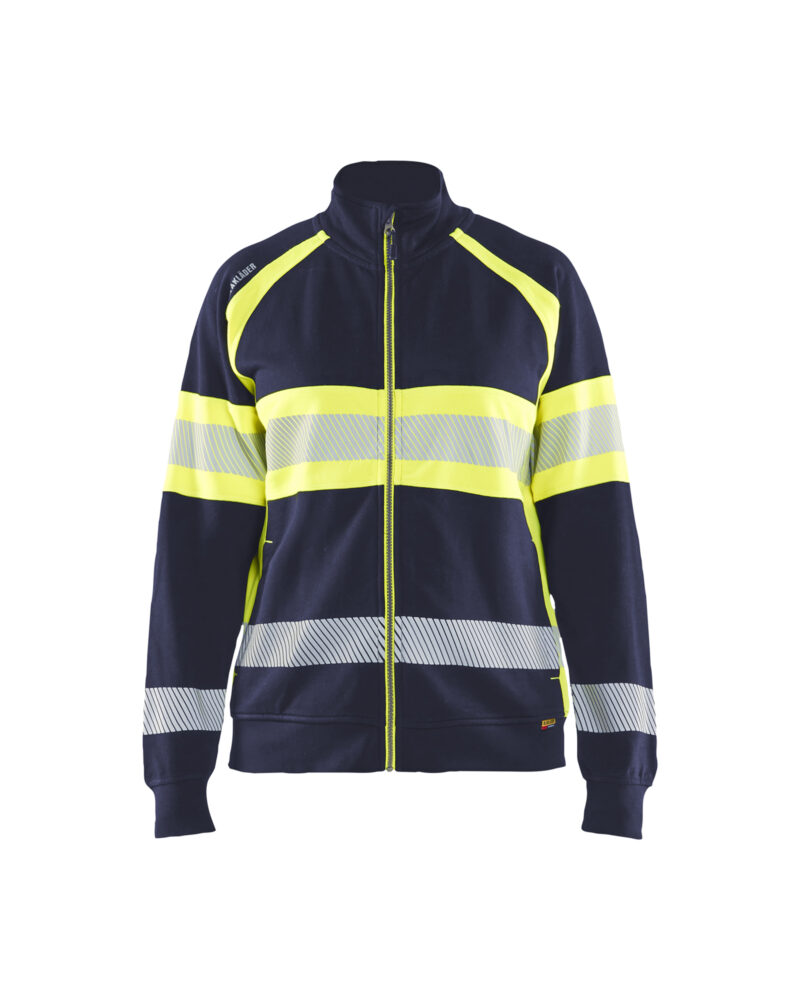 Blåkläder Dames sweatshirt met rits High Vis 3505