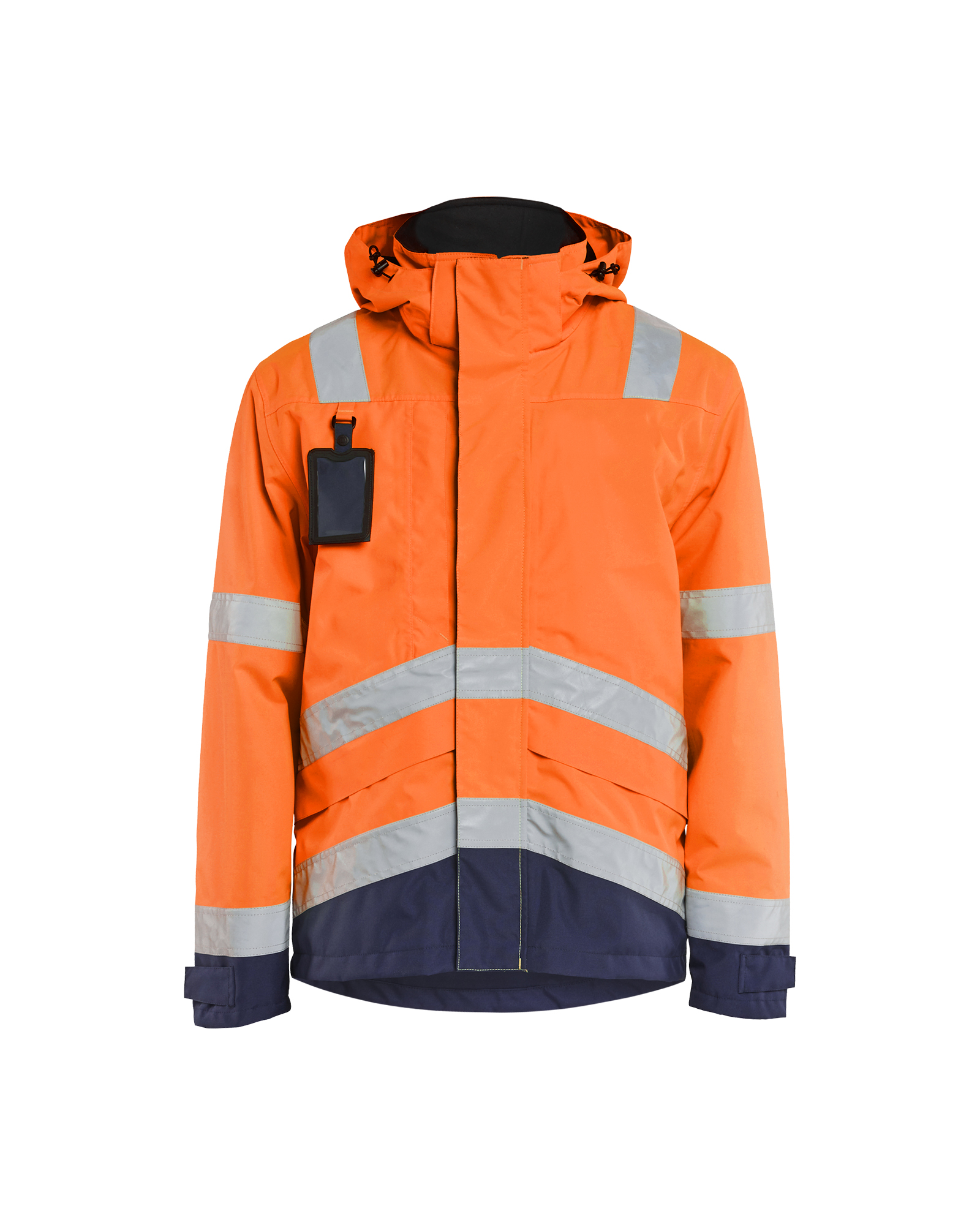 Blåkläder Shell Jack. Ongevoerd High Vis 4837 - High Vis Oranje/Marineblauw voorkant
