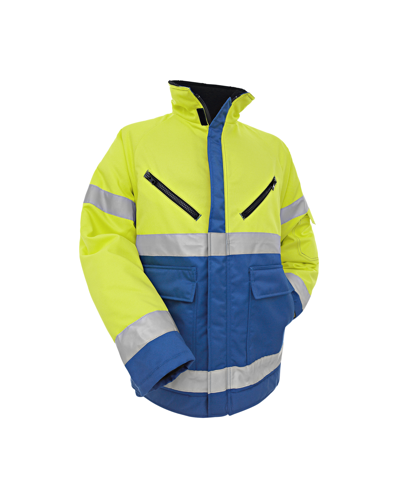 Blåkläder Winterjas High Vis 4828 - High Vis Geel/Korenblauw voorkant