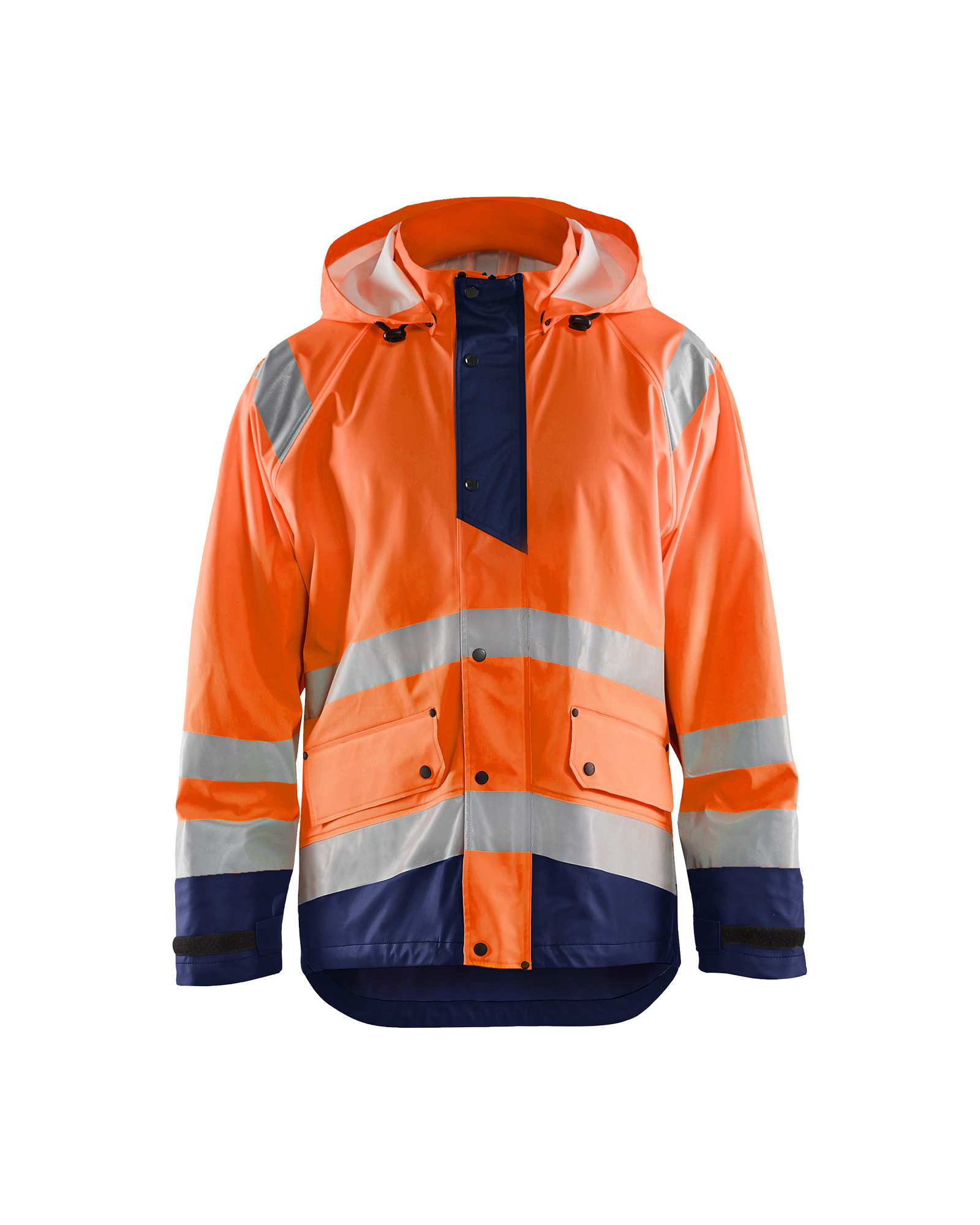 Blåkläder Regenjas High Vis LEVEL 1 4323 - High Vis Oranje/Marineblauw voorkant