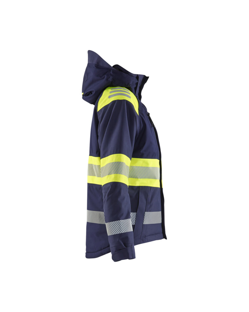 Blåkläder Dames Winterjas High Vis 4470 - Marine / High Vis Geel zijkant