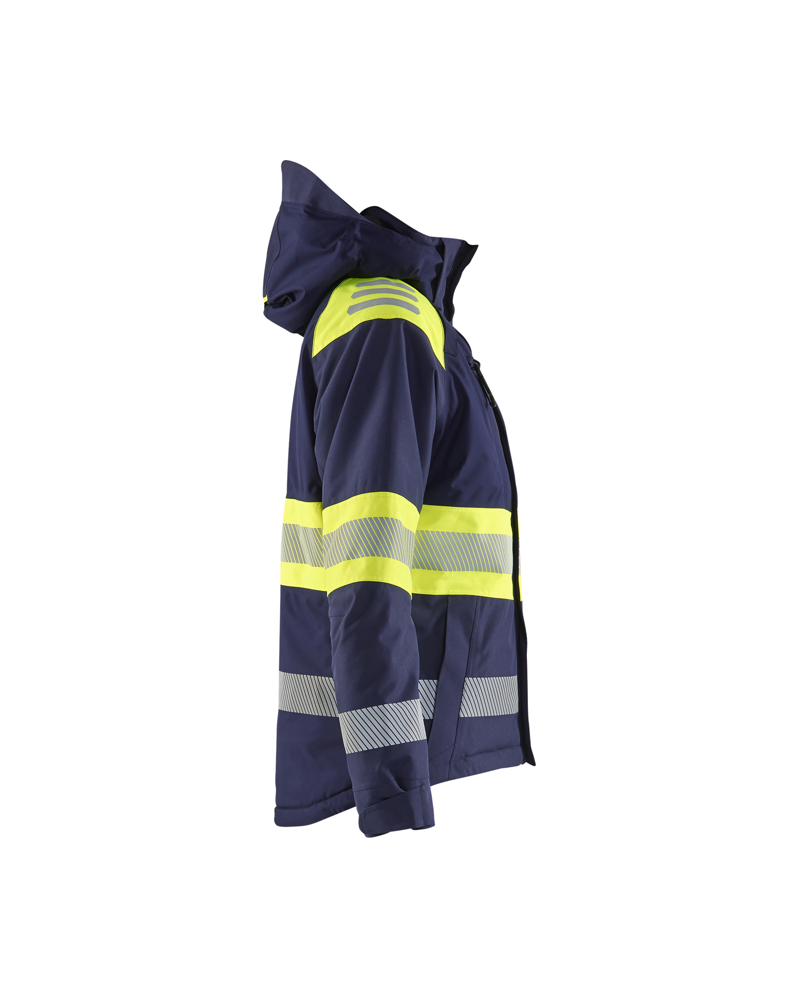 Blåkläder Dames Winterjas High Vis 4470 - Marine / High Vis Geel zijkant