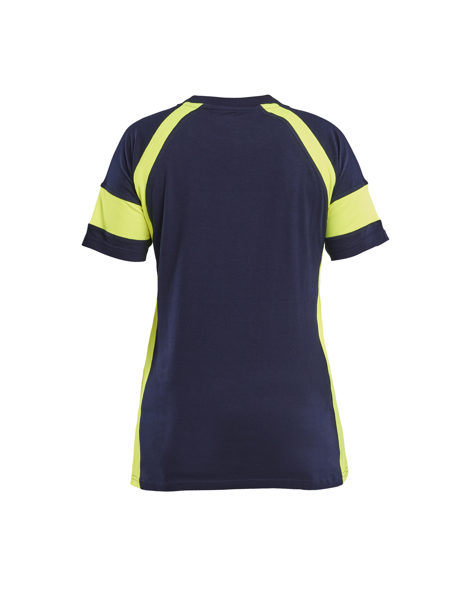 Blåkläder Dames T-shirt Visible 3524 - Marine / High Vis Geel achterkant