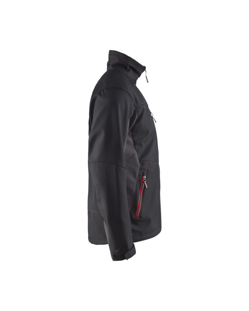 Blåkläder Softshell Jack 4950 - Zwart/Rood zijkant