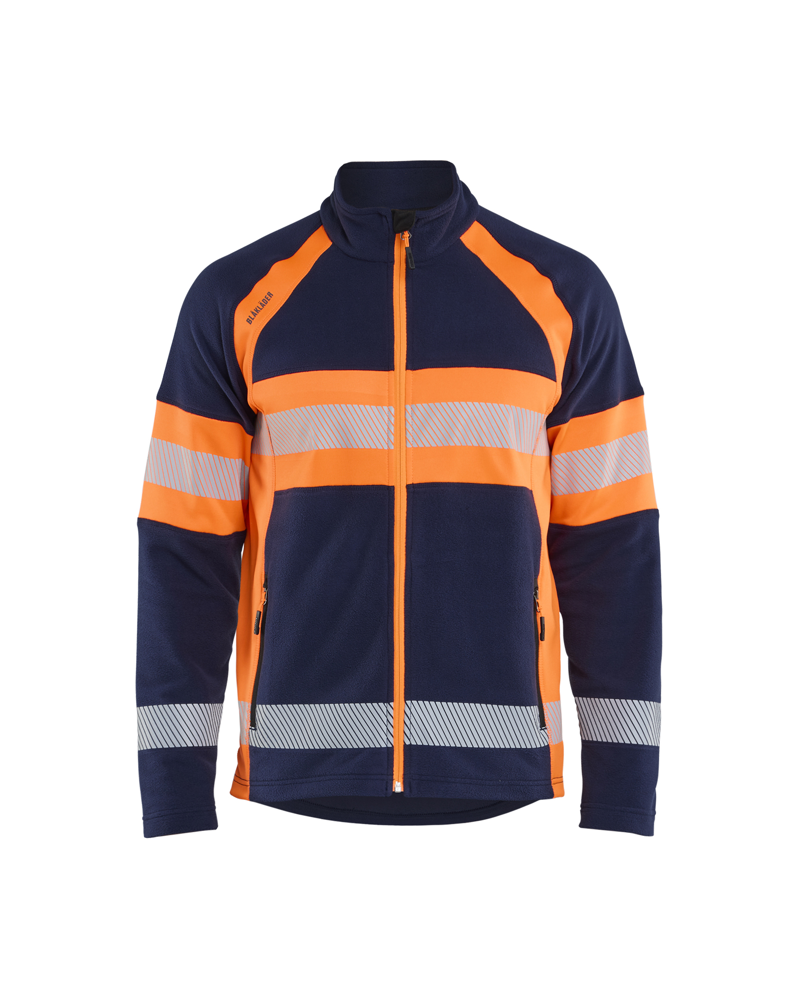 Blåkläder Microfleecevest High Vis 4713 - Marineblauw / Oranje voorkant