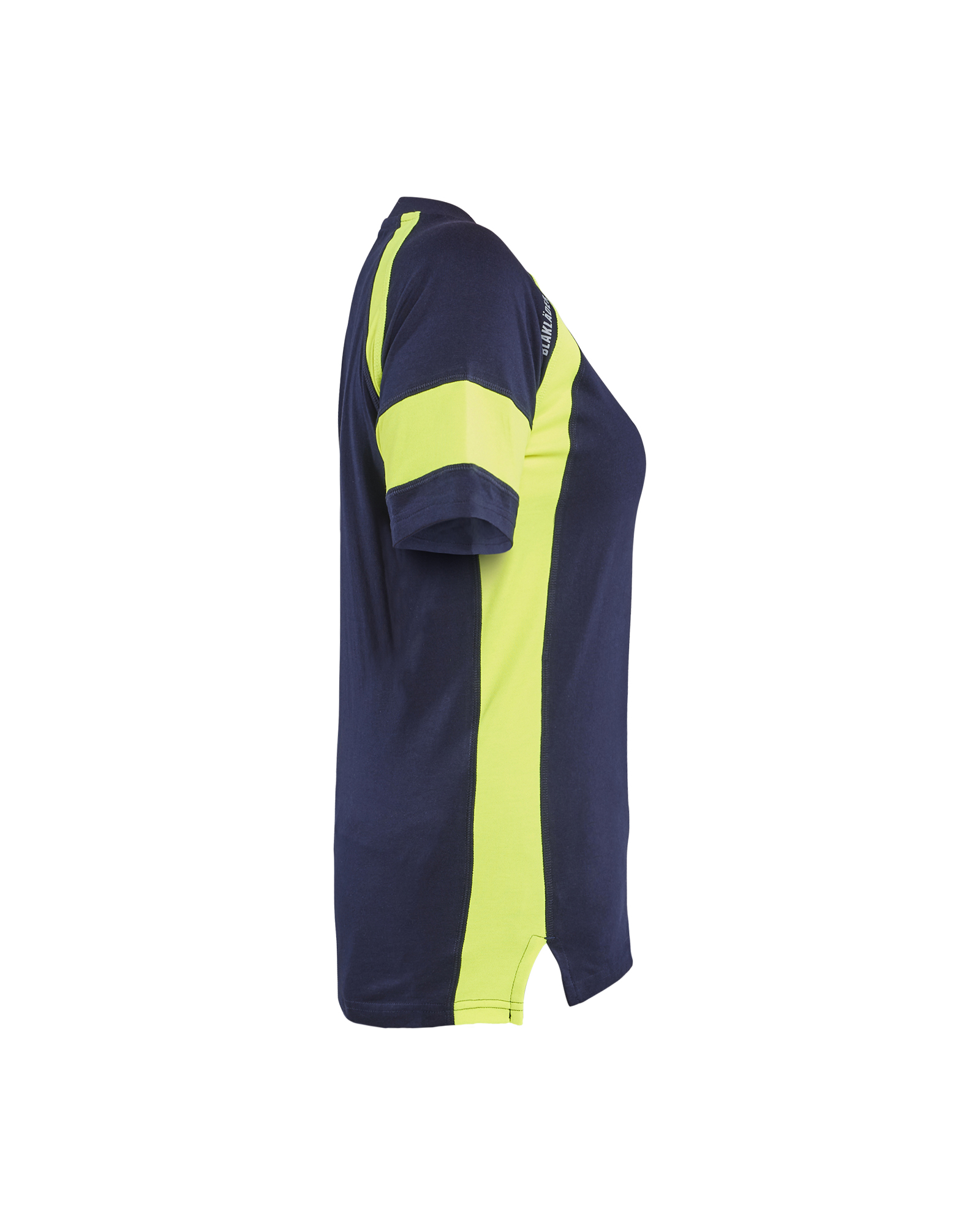 Blåkläder Dames T-shirt Visible 3524 - Marine / High Vis Geel zijkant
