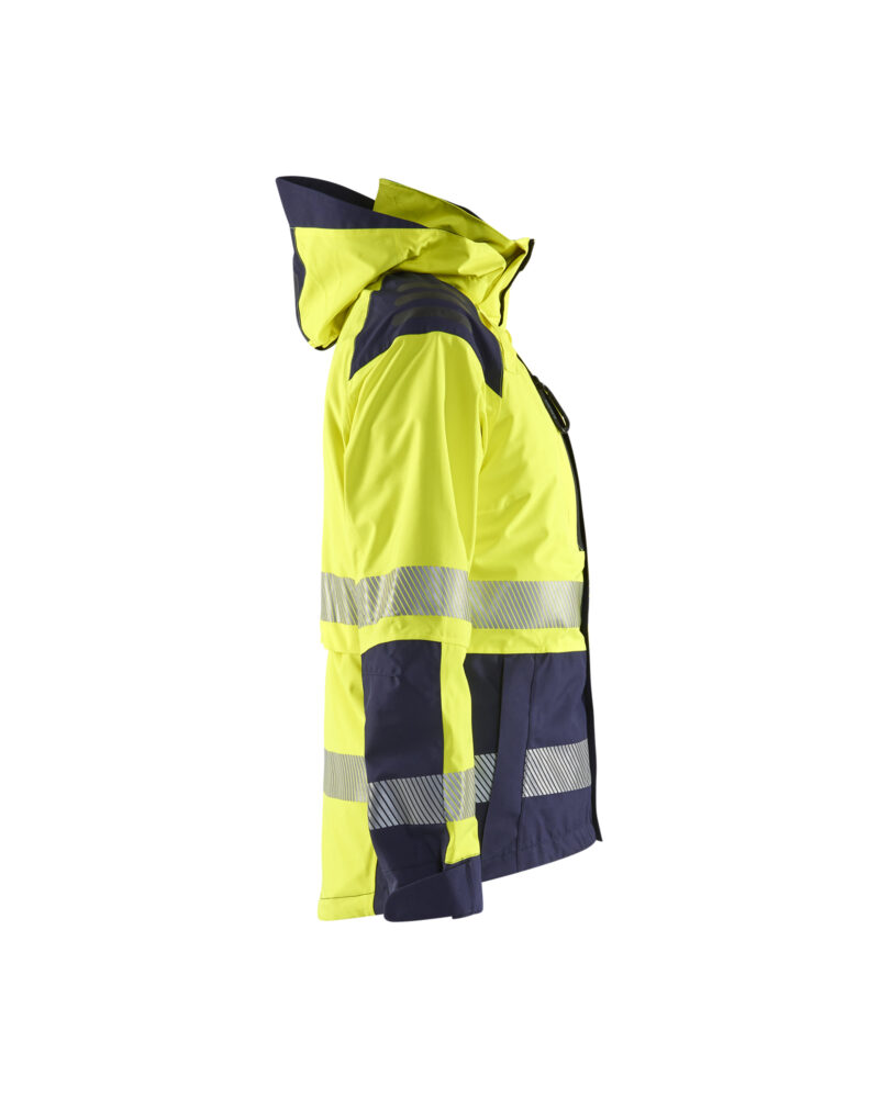 Blåkläder Dames Shell jack High Vis 4436 - High Vis Geel/Marineblauw zijkant