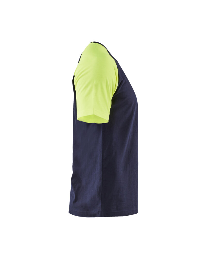 Blåkläder T-shirt Visible 3515 - Marine / High Vis Geel zijkant